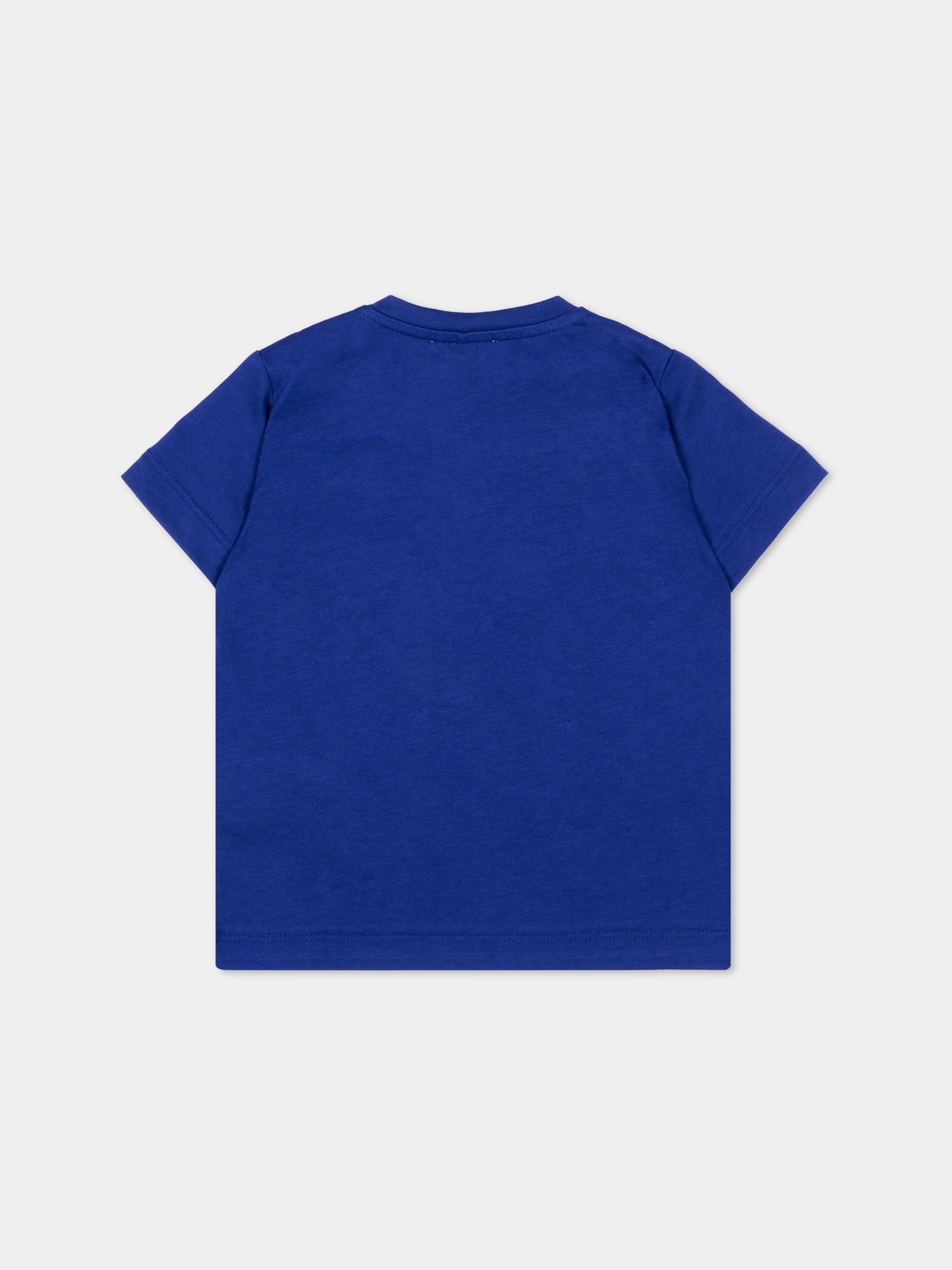 T-Shirt blu per neonato con logo,Versace,1025154 1A18123 2U0K0