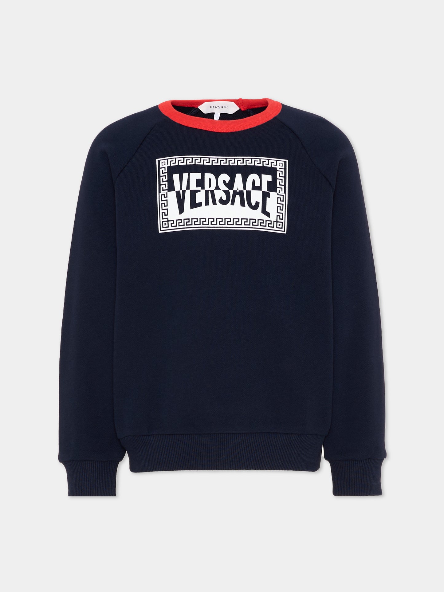 Felpa blu per bambini con logo,Versace,1024951 1A16973 6UG90