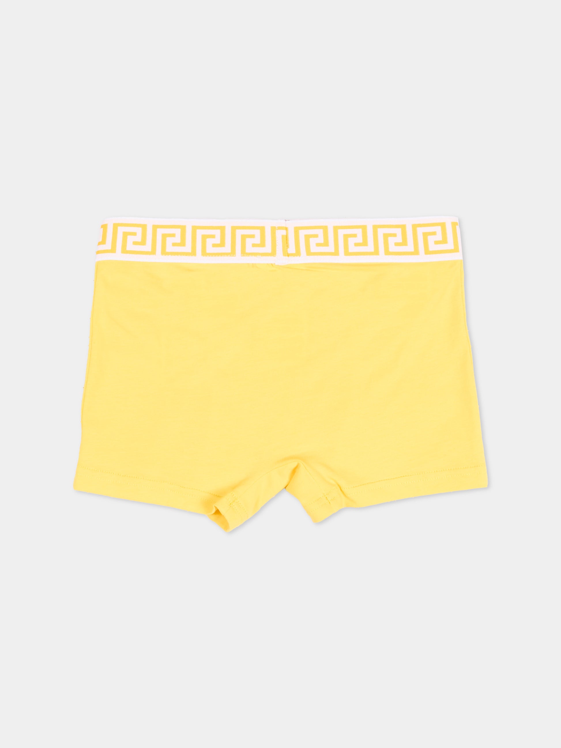 Boxer multicolor per bambino con bordo greca,Versace,1025244 1A18280 2YE70