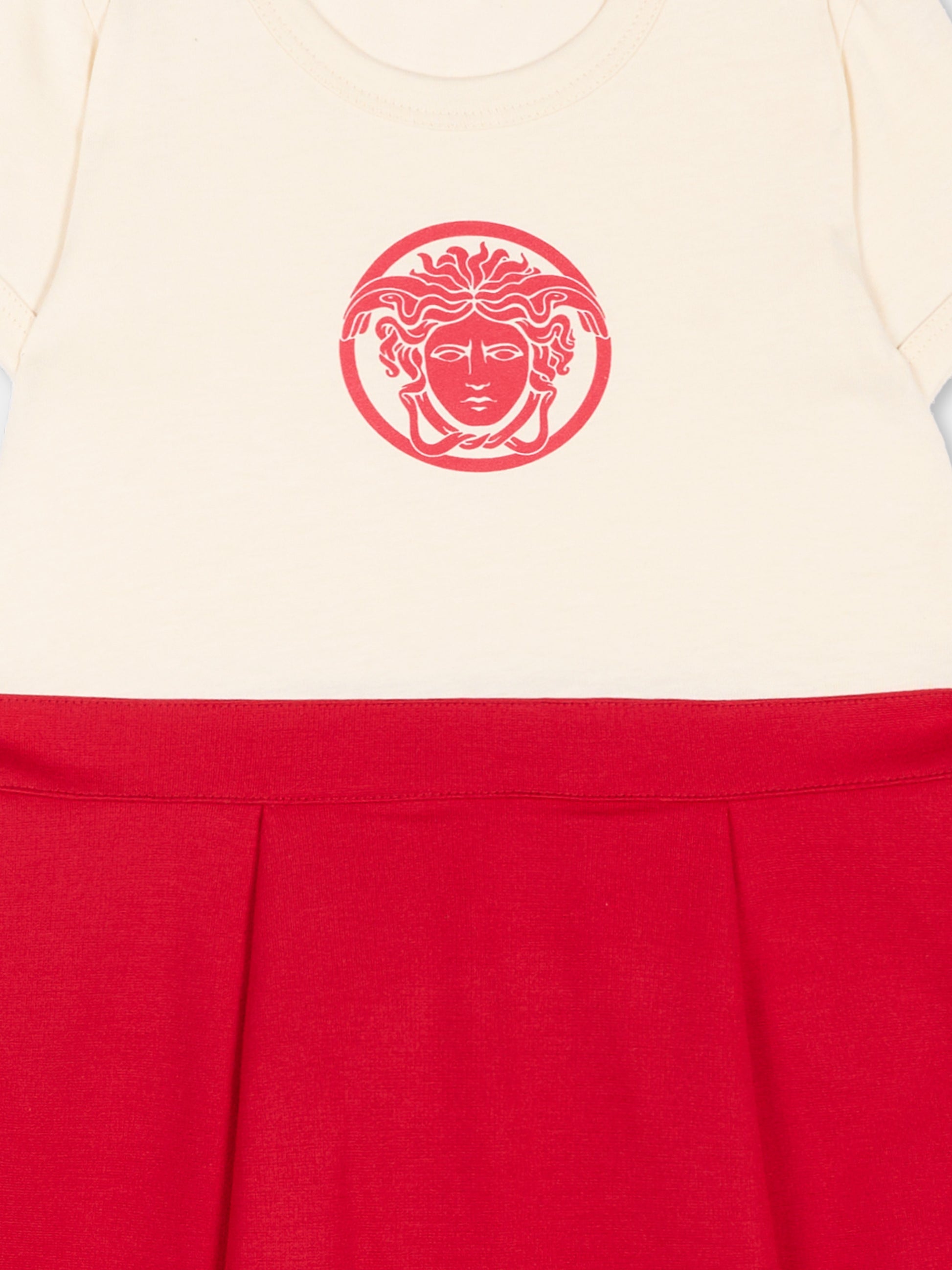 Vestito avorio per neonata con logo,Versace,1025182 1A18248 2YE50