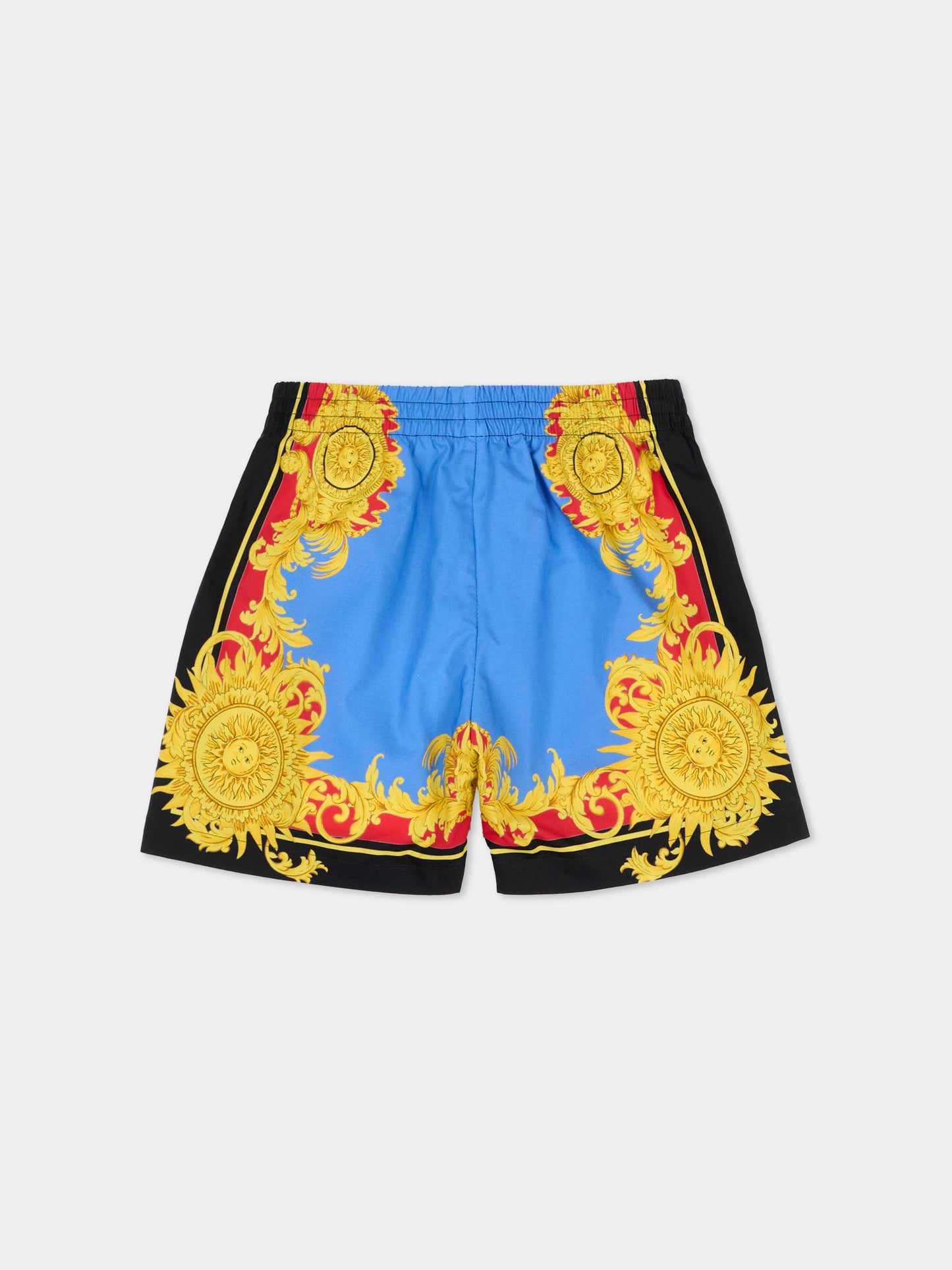 Shorts multicolor per neonato con stampa barocca,Versace,1025205 1A18114 5UG70