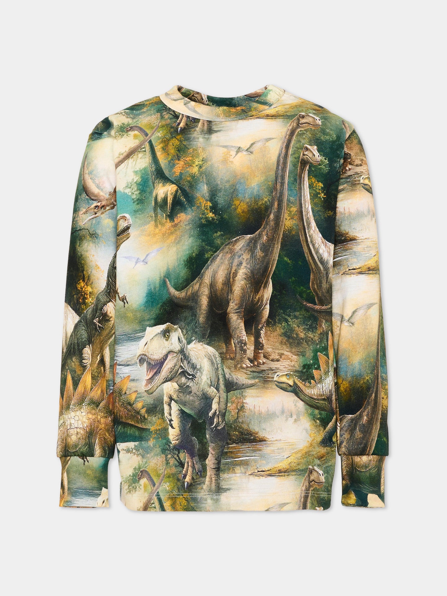 T-shirt a manica lunga Rill multicolor per bambino con stampa dinosauri,Molo,1W26A404 9947