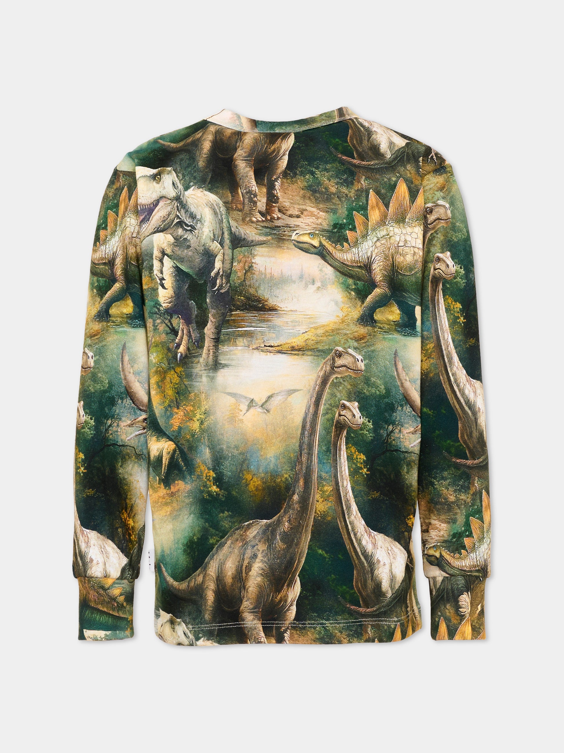 T-shirt a manica lunga Rill multicolor per bambino con stampa dinosauri,Molo,1W26A404 9947