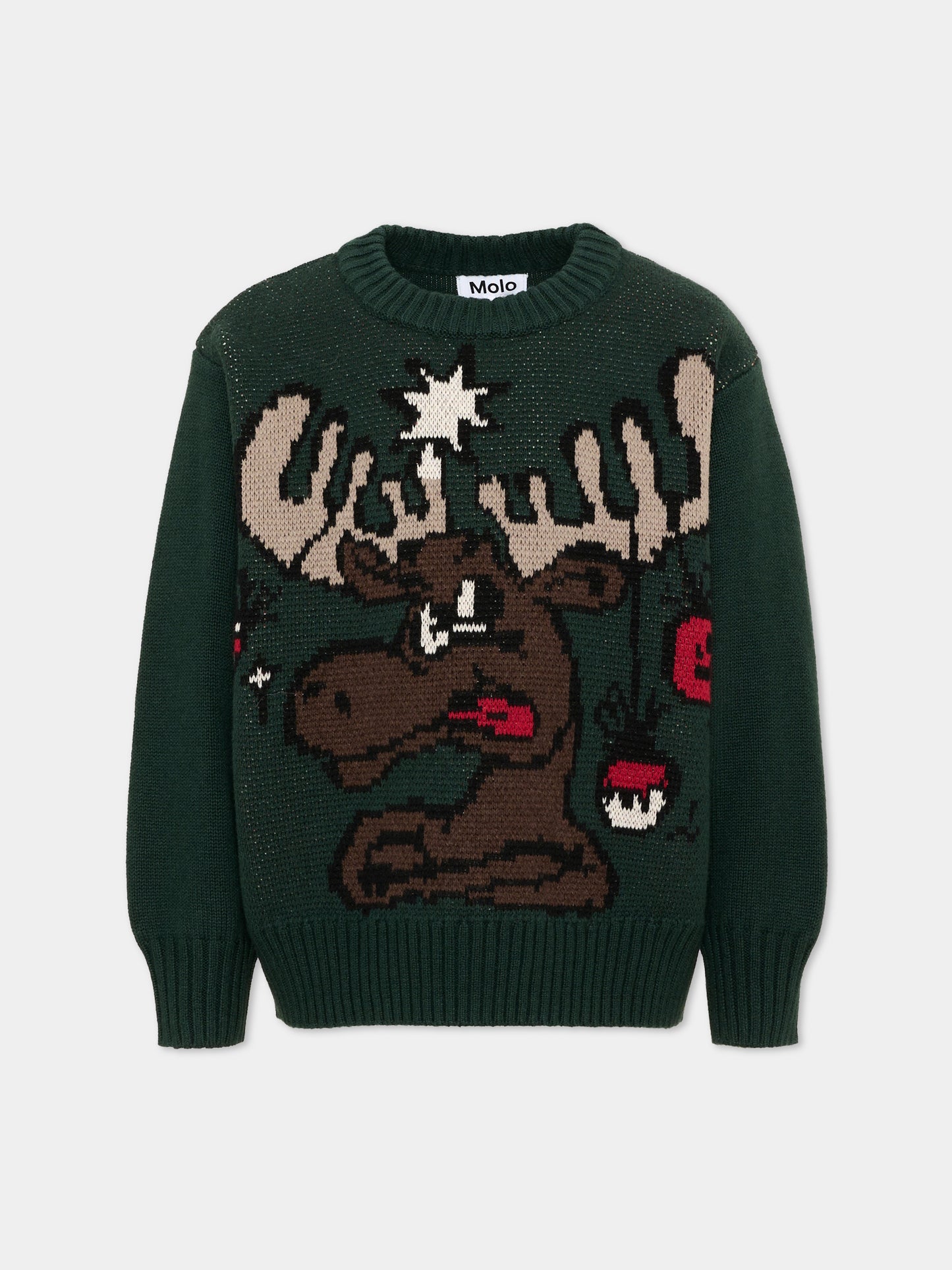 Maglione verde Bello per bambino con alce,Molo,1W26K201 9959