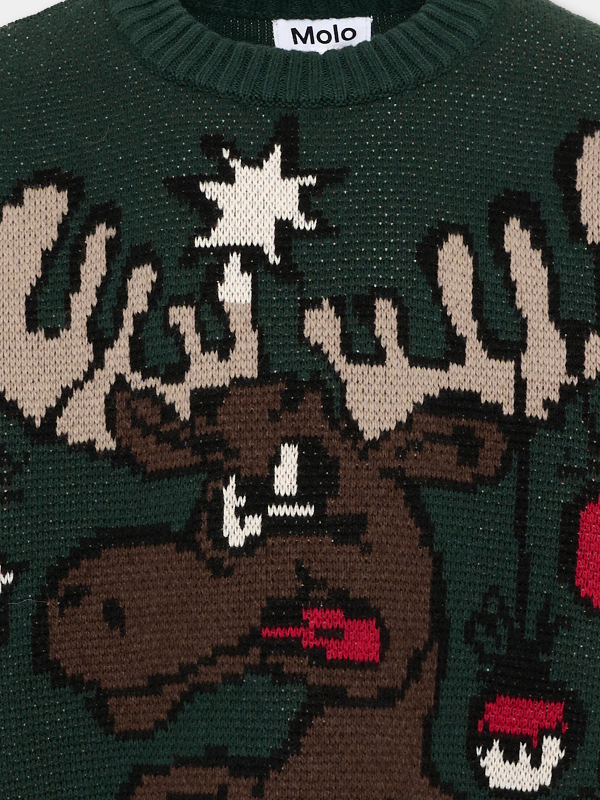 Maglione verde Bello per bambino con alce,Molo,1W26K201 9959