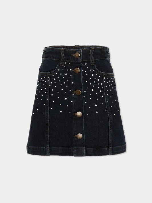 Gonna denim Bera per bambina con strass,Molo,2W26D129 5861
