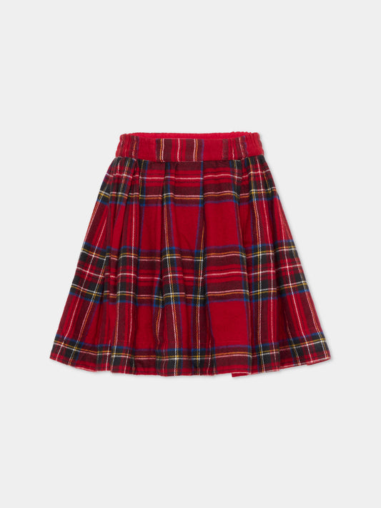 Gonna rossa Breeta per bambina tartan,Molo,2W26D131 5778