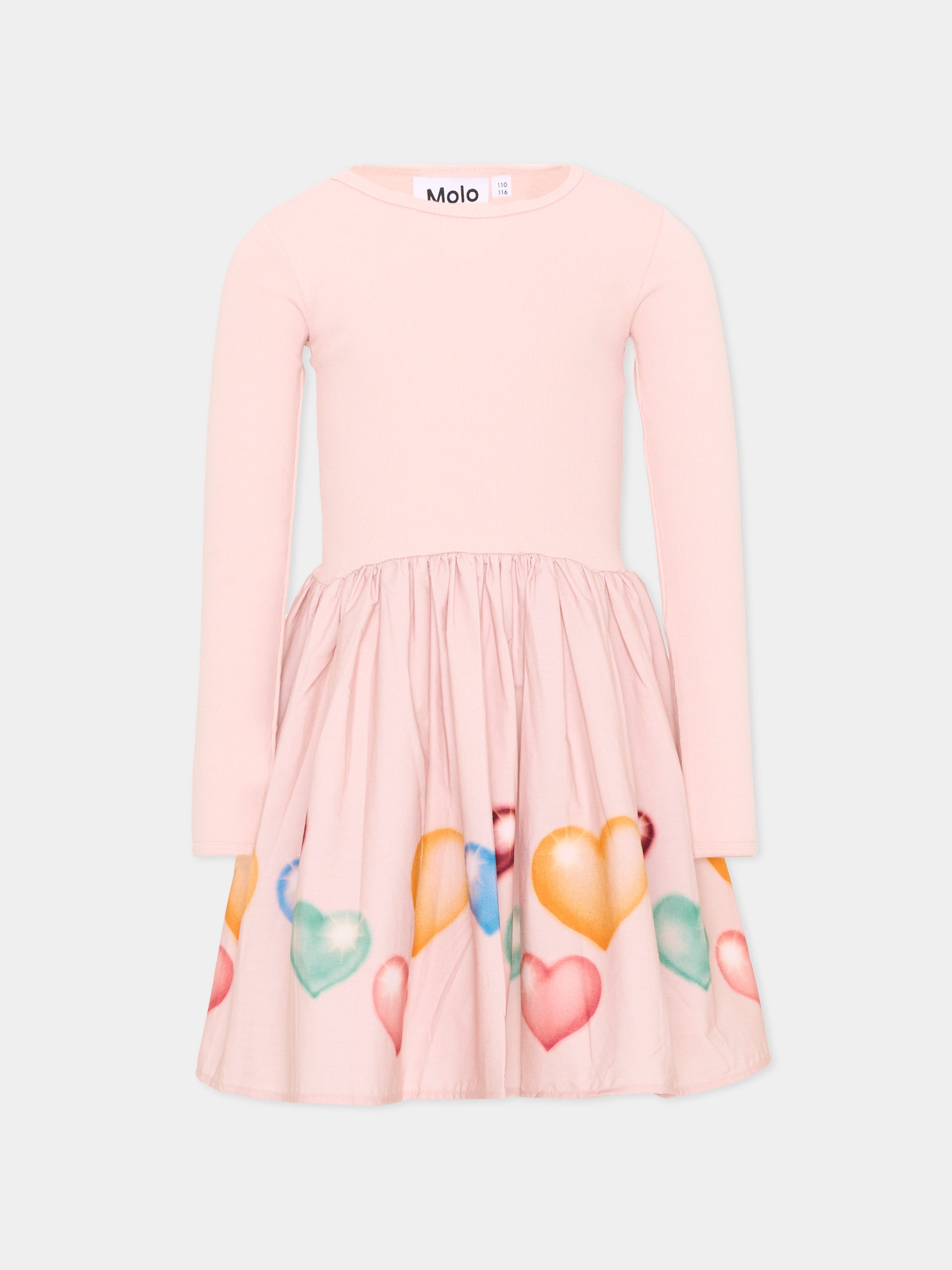 Vestito rosa Casie per bambina cuori,Molo,2W26E203 5745