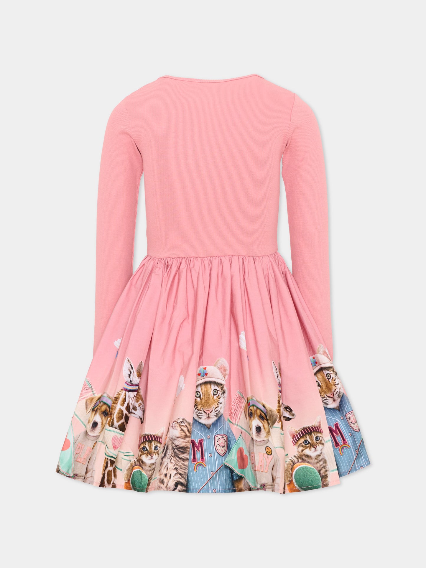 Vestito rosa per bambina con animali,Molo,2W26E203 5802