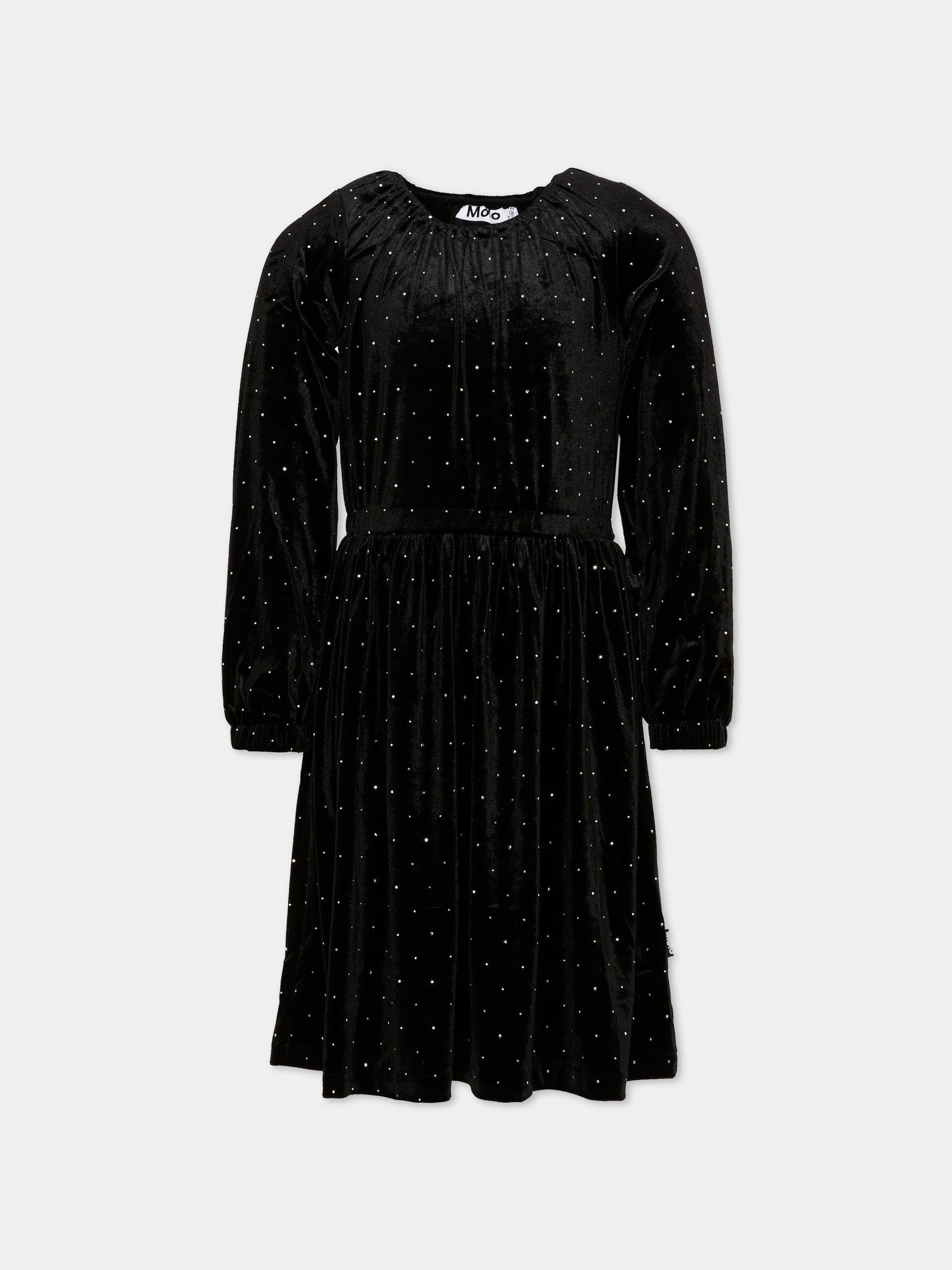 Abito elegante nero Carolyn per bambina con strass,Molo,2W26E217 5841