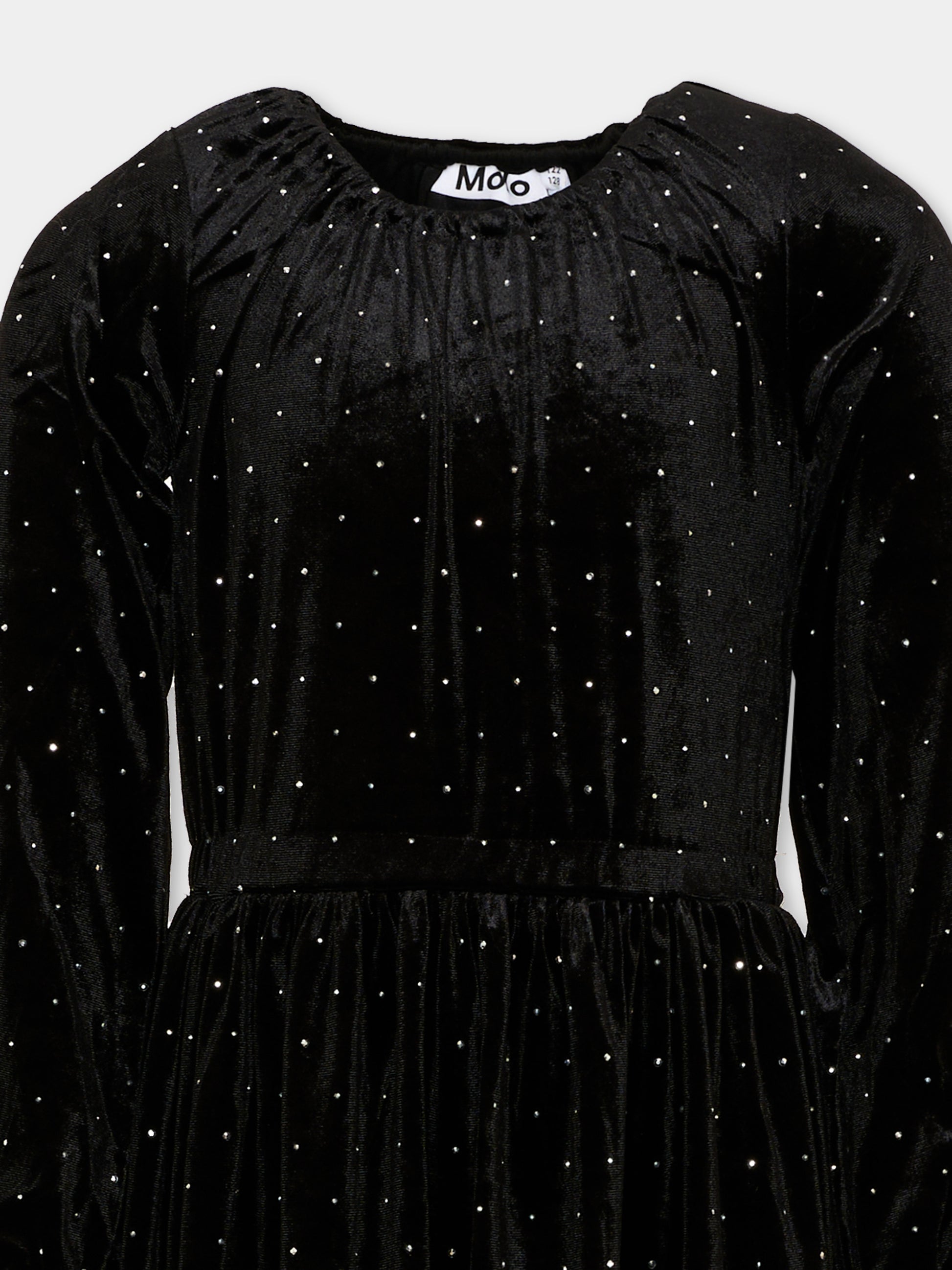 Abito elegante nero Carolyn per bambina con strass,Molo,2W26E217 5841