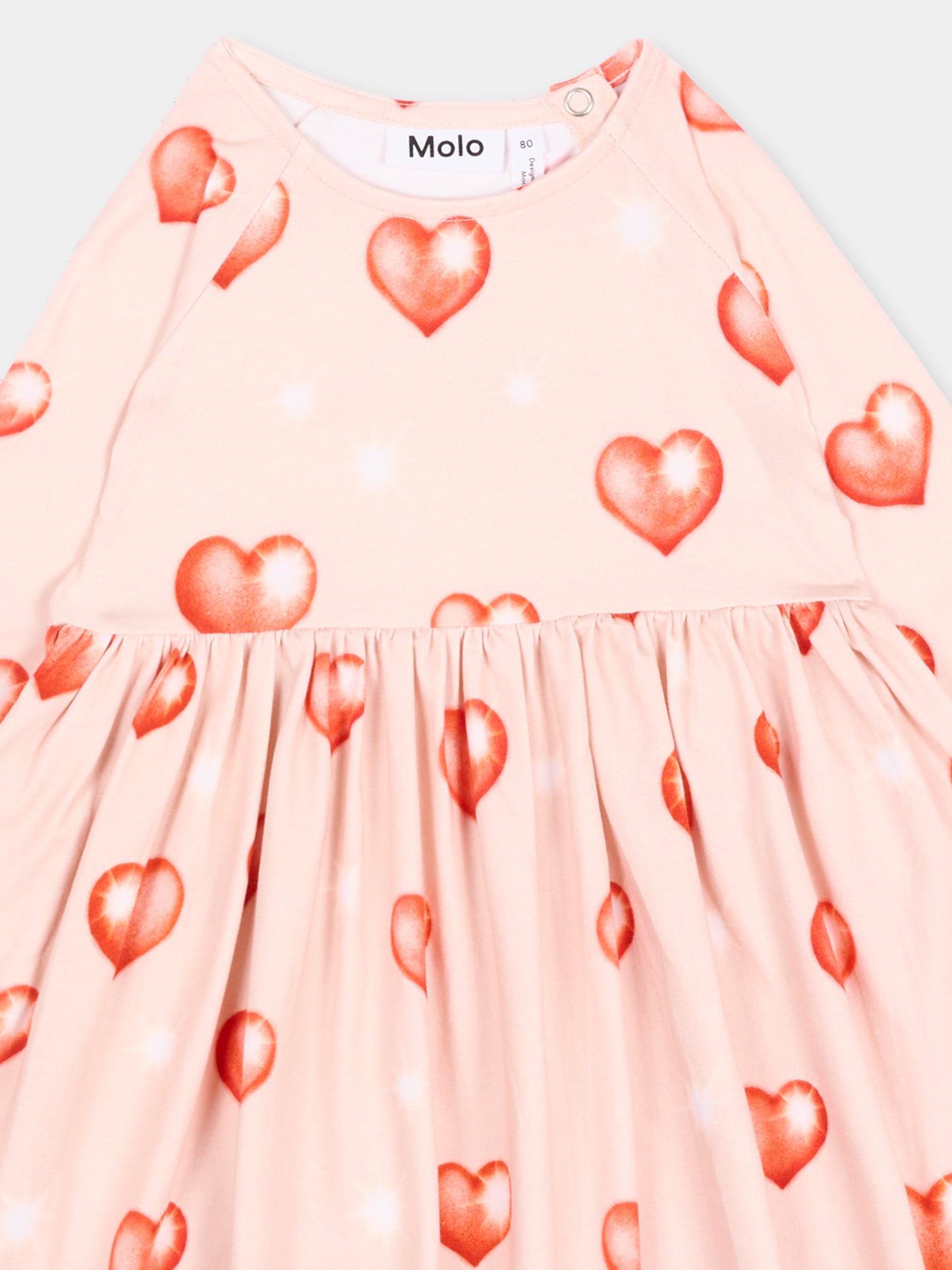 Vestito rosa Charmaine per neonata con cuori,Molo,4W26E208 5741