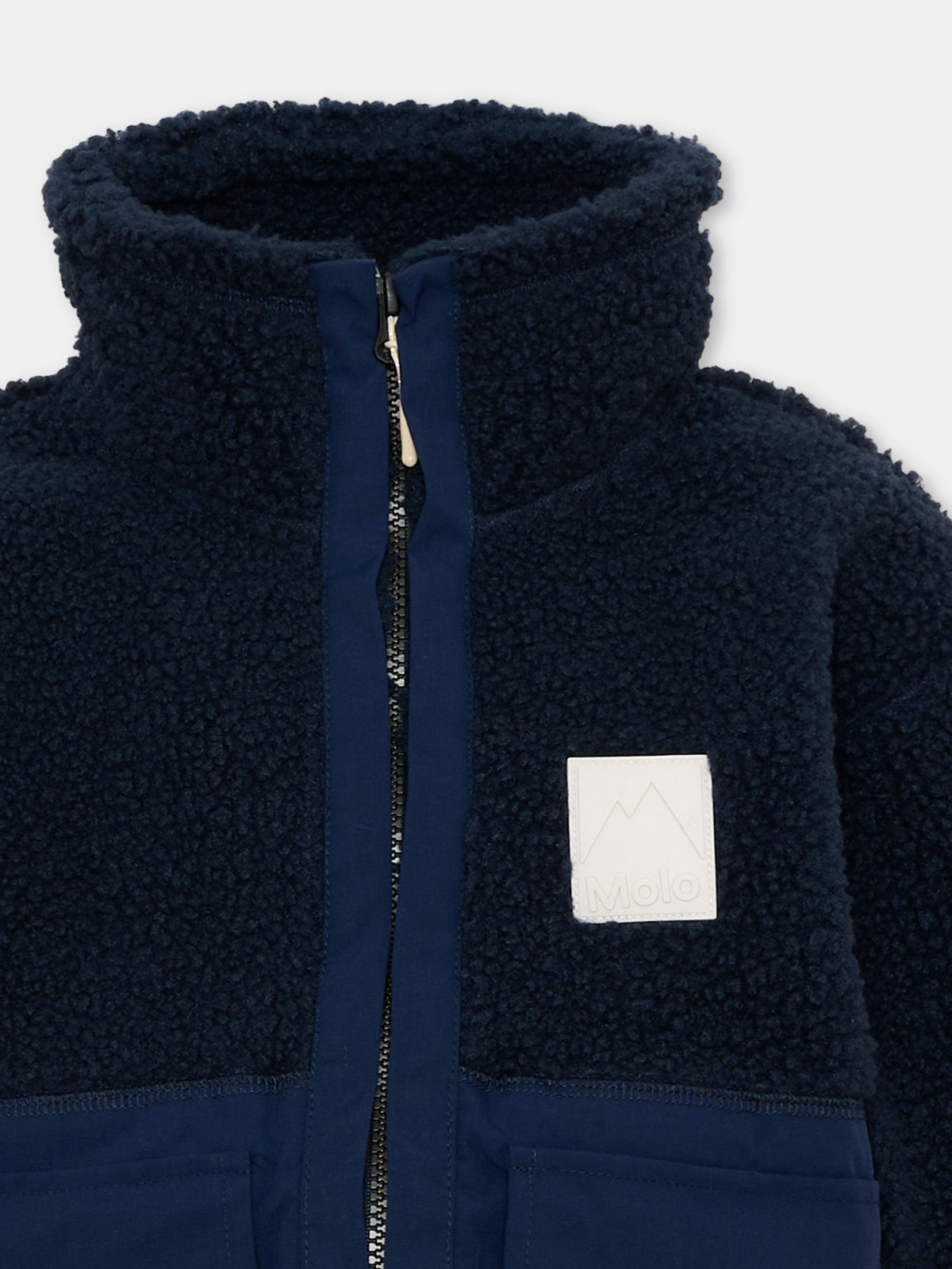 Ecopelliccia blu Utha per bambino con zip,Molo,5W26L204 2257