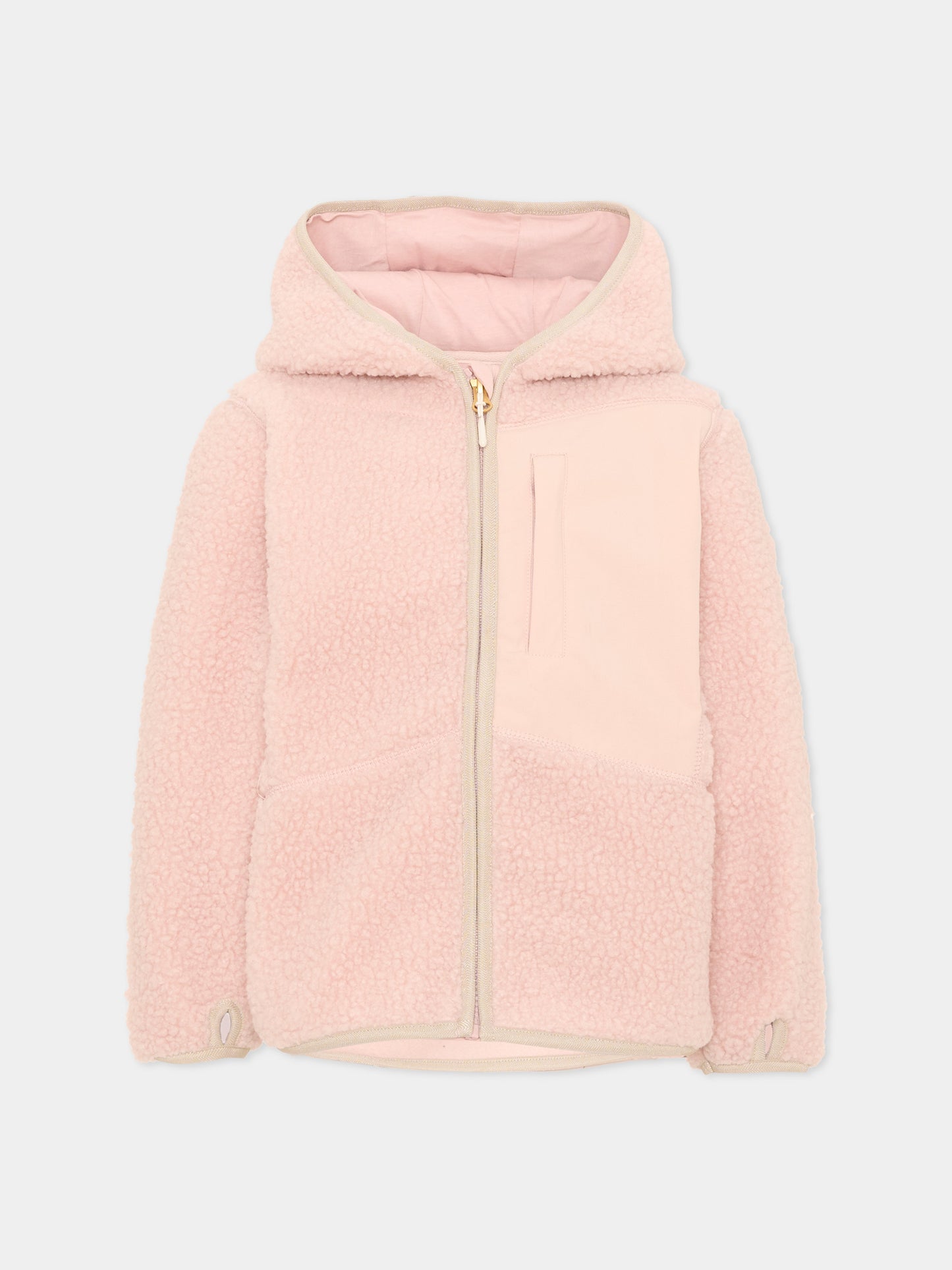 Ecopelliccia rosa Uberto per bambina con cappuccio,Molo,5W26L205 8058