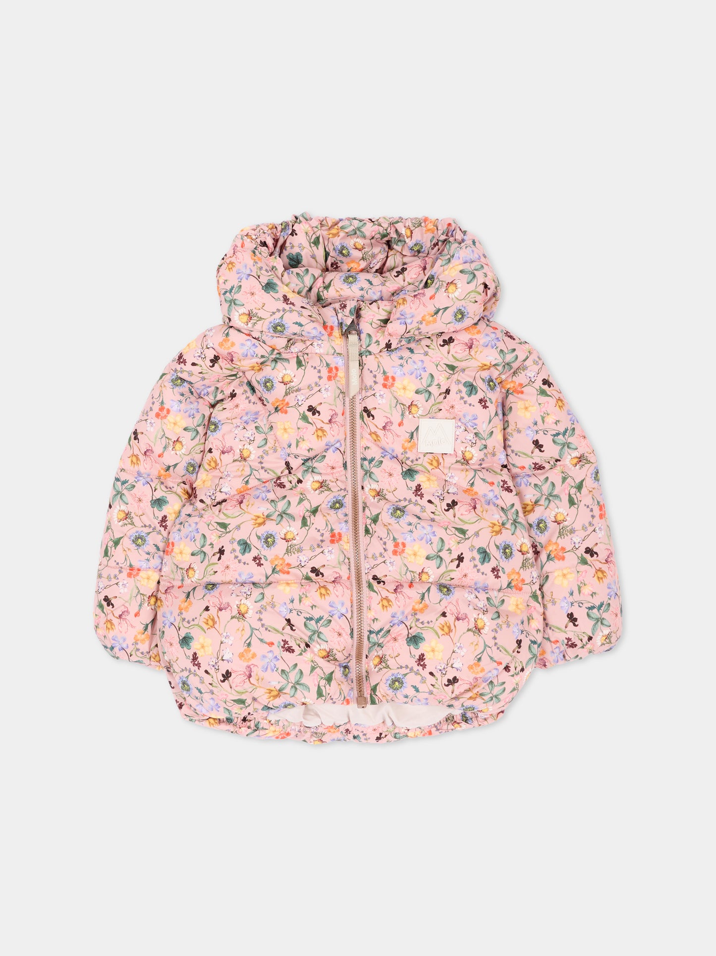 Piumino rosa Harpo per neonata floreale,Molo,5W26M328 9796