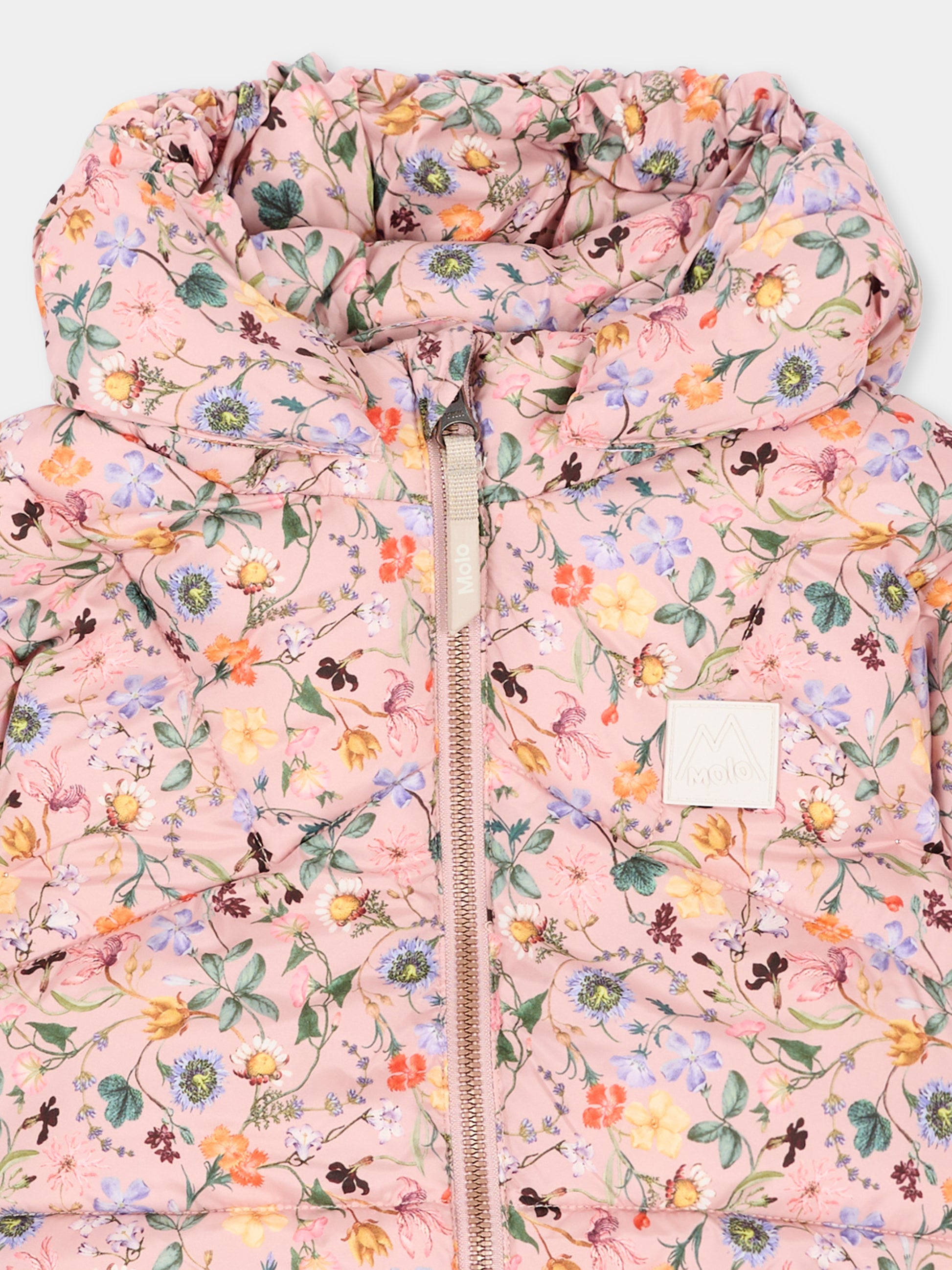 Piumino rosa Harpo per neonata floreale,Molo,5W26M328 9796