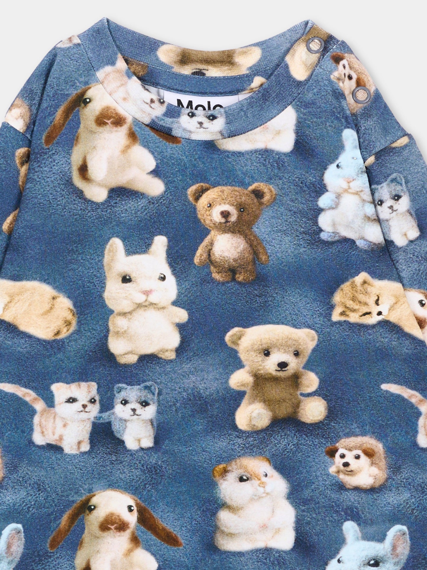 T-Shirt blu Eloy per neonato con cuccioli,Molo,6W26A401 5936