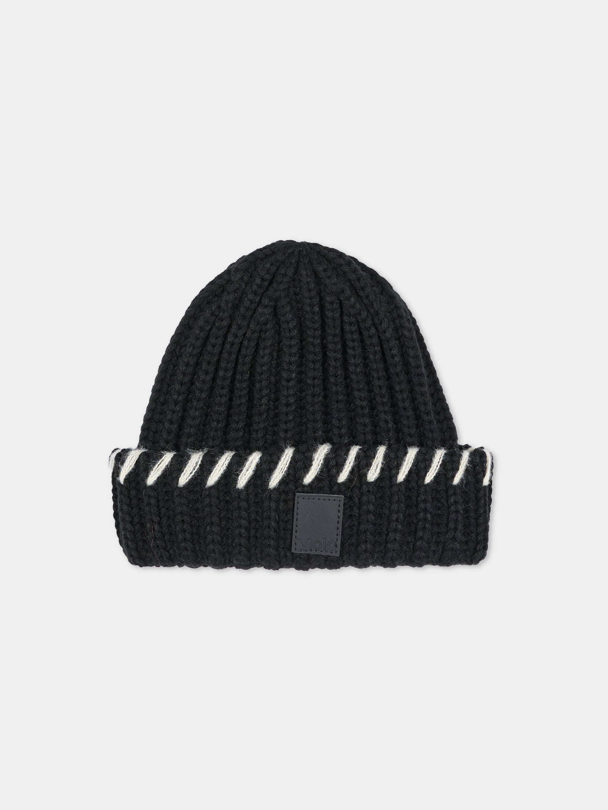 Berretto in maglia nero karina per bambini,Molo,7W26S311 0099
