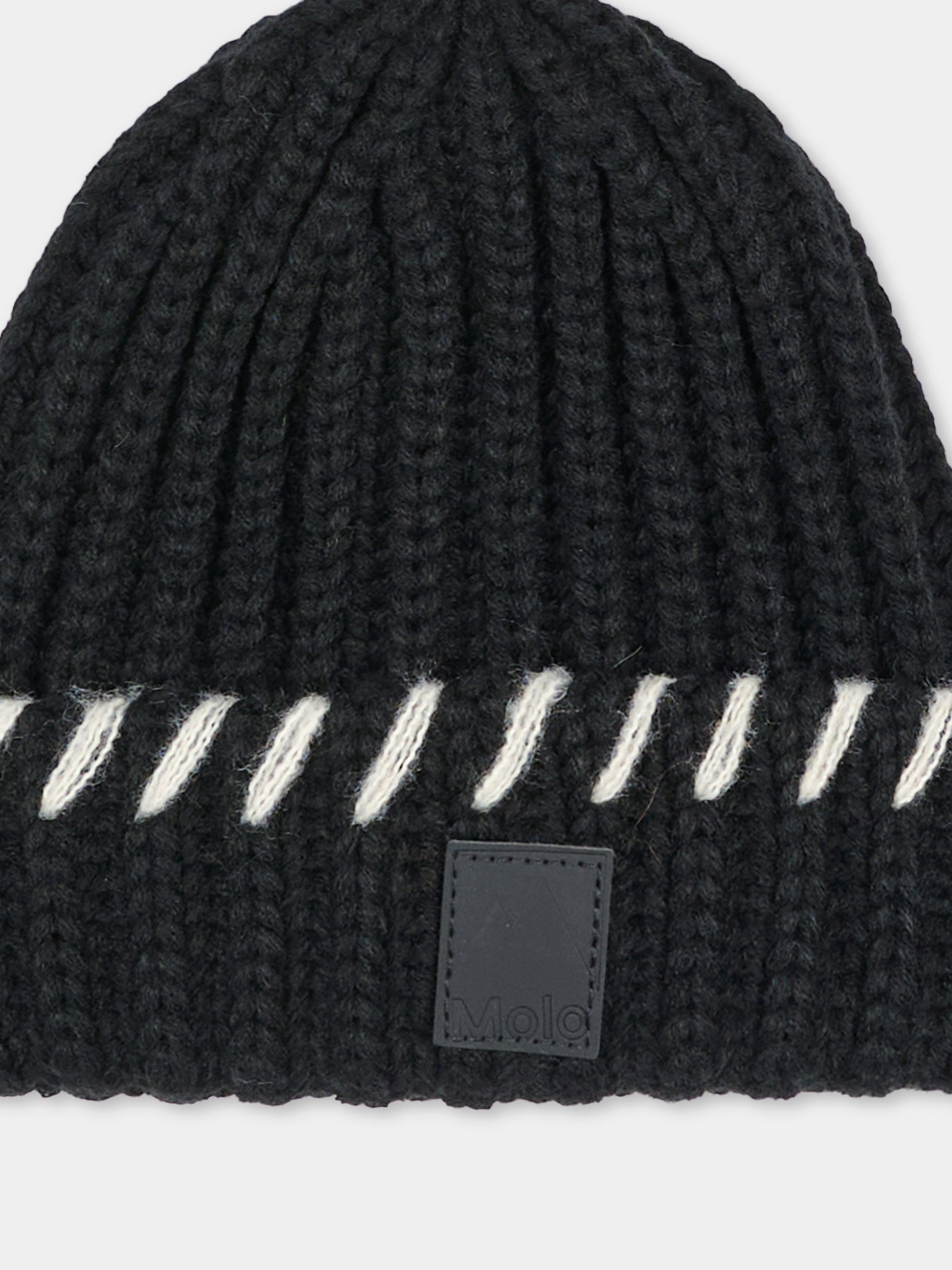 Berretto in maglia nero karina per bambini,Molo,7W26S311 0099
