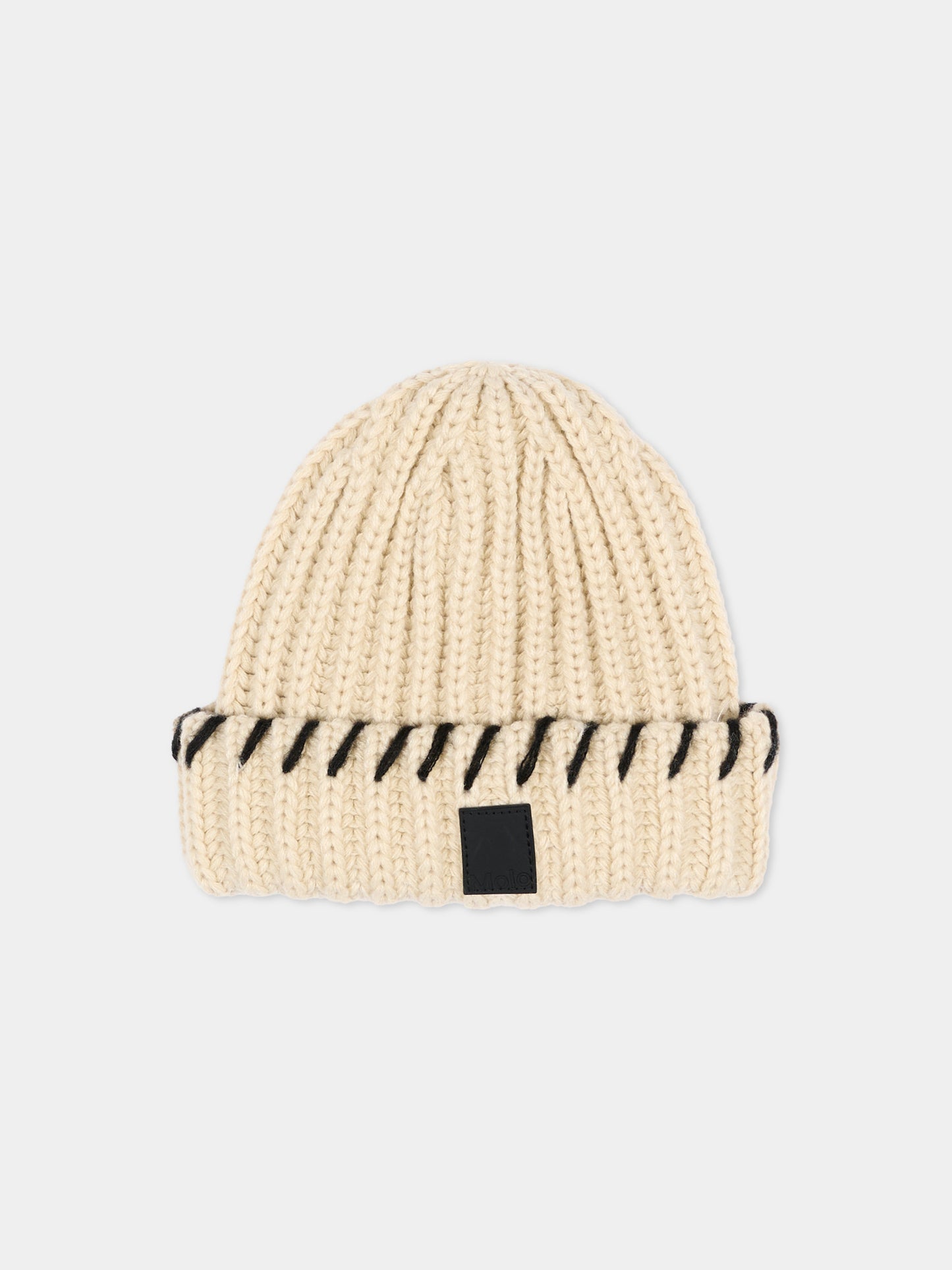 Berretto in maglia beige karina per bambini,Molo,7W26S311 5645