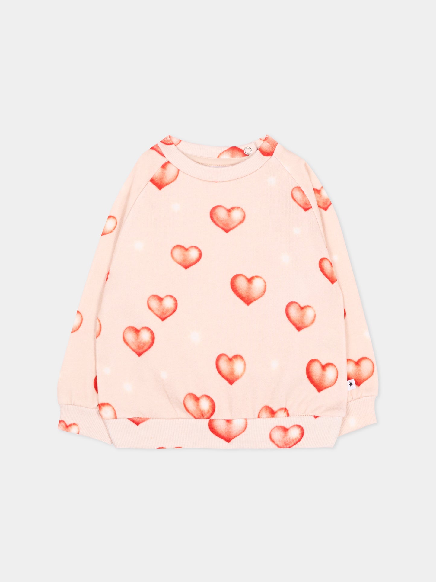 Felpa rosa Disc con cuori per neonata,Molo,4W26J201 5741