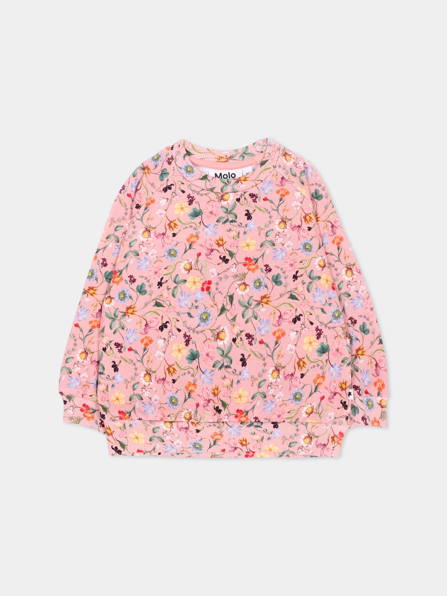 Felpa rosa Disc per neonata floreale,Molo,4W26J201 9796