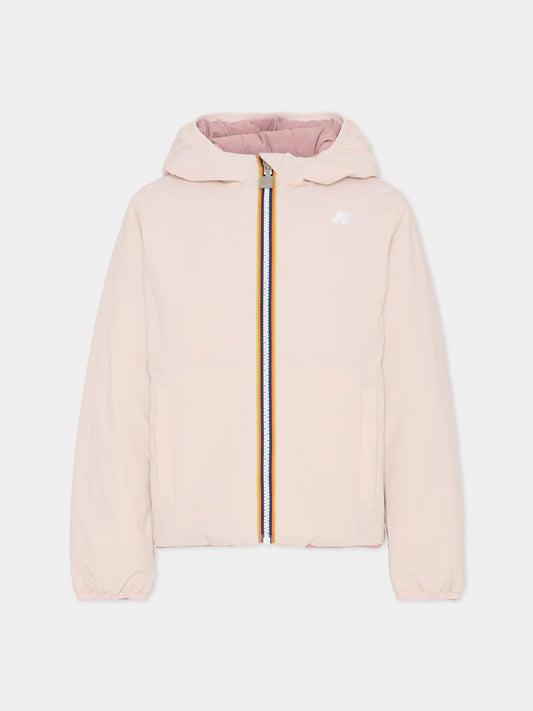 Piumino reversibile Lily St Warm rosa per bambina con logo,K-way,K71339W B2K