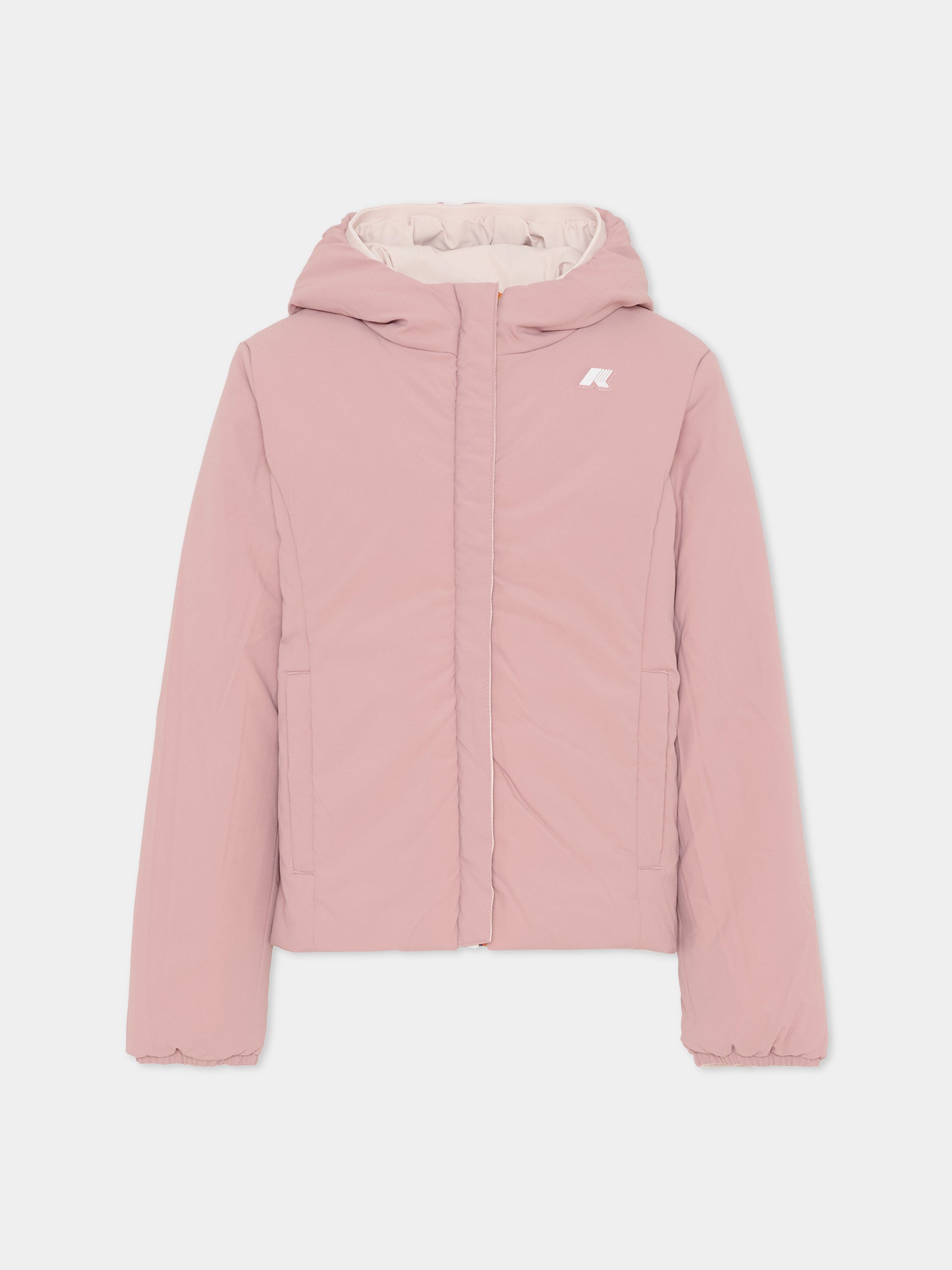 Piumino reversibile Lily St Warm rosa per bambina con logo,K-way,K71339W B2K