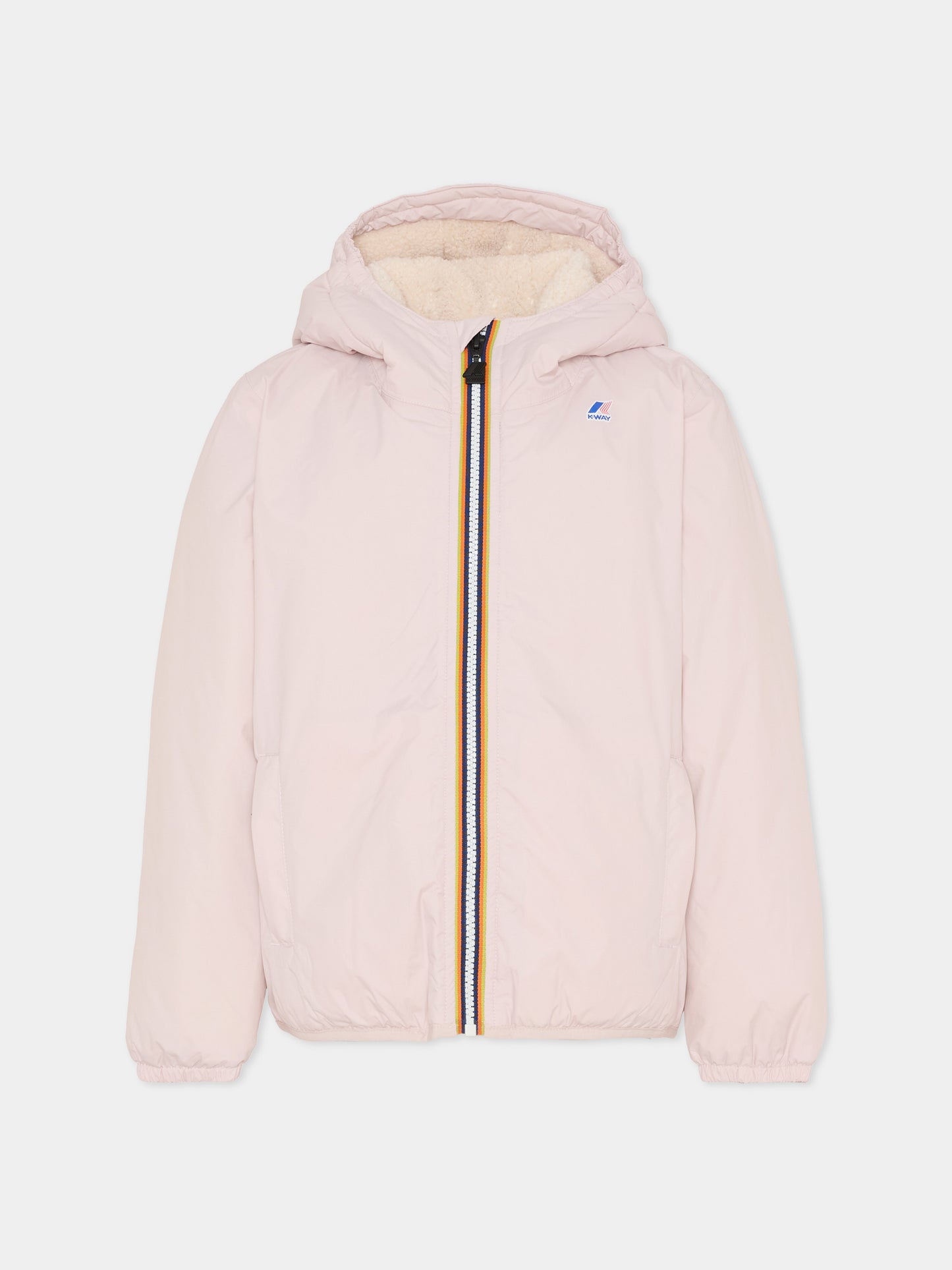Piumino rosa Le Vrai 4.0 Claude Orsetto per bambina con logo,K-way,K7142TW W7G