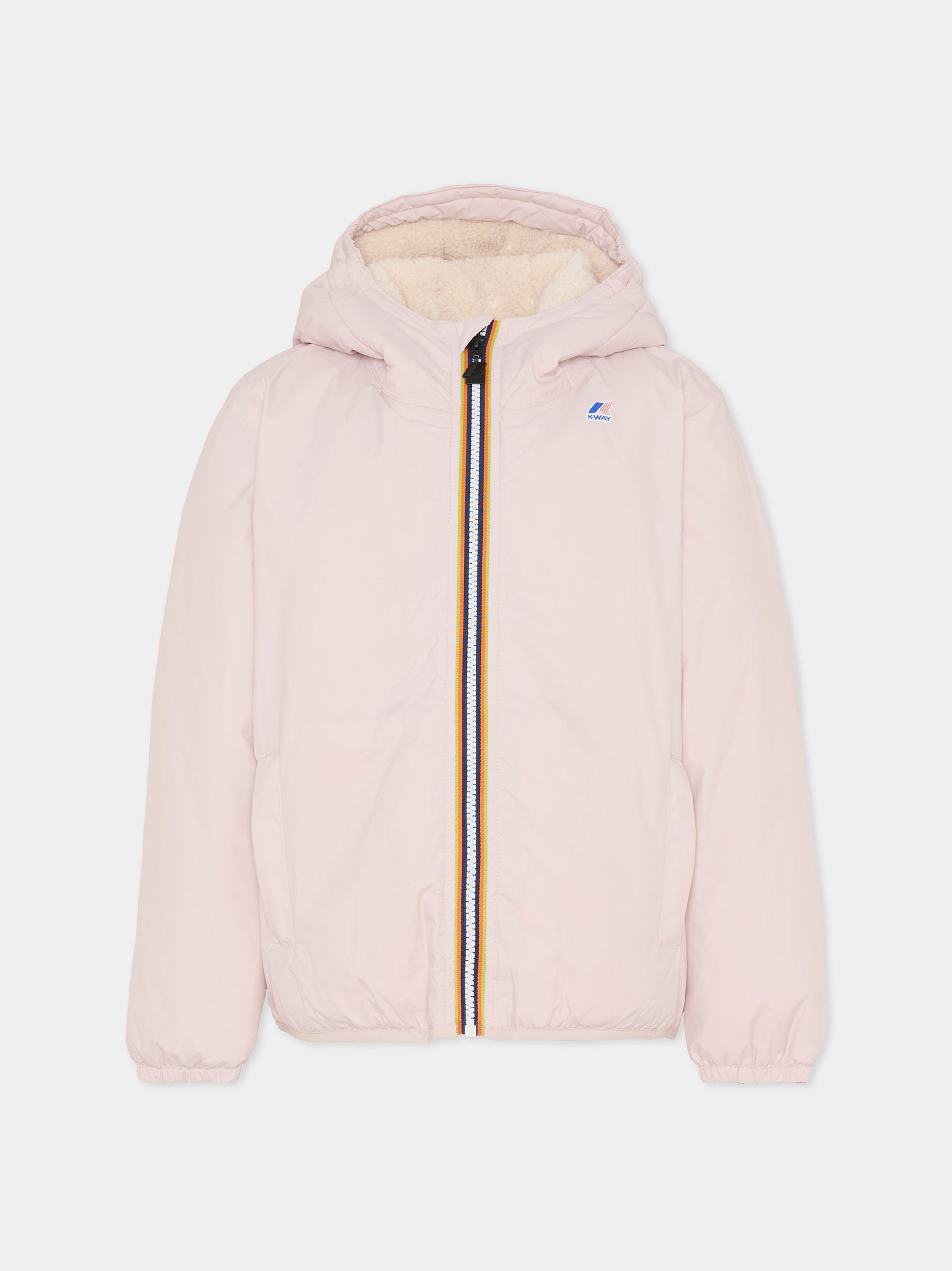 Piumino rosa Le Vrai 4.0 Claude Orsetto per bambina con logo,K-way,K7142TW W7G