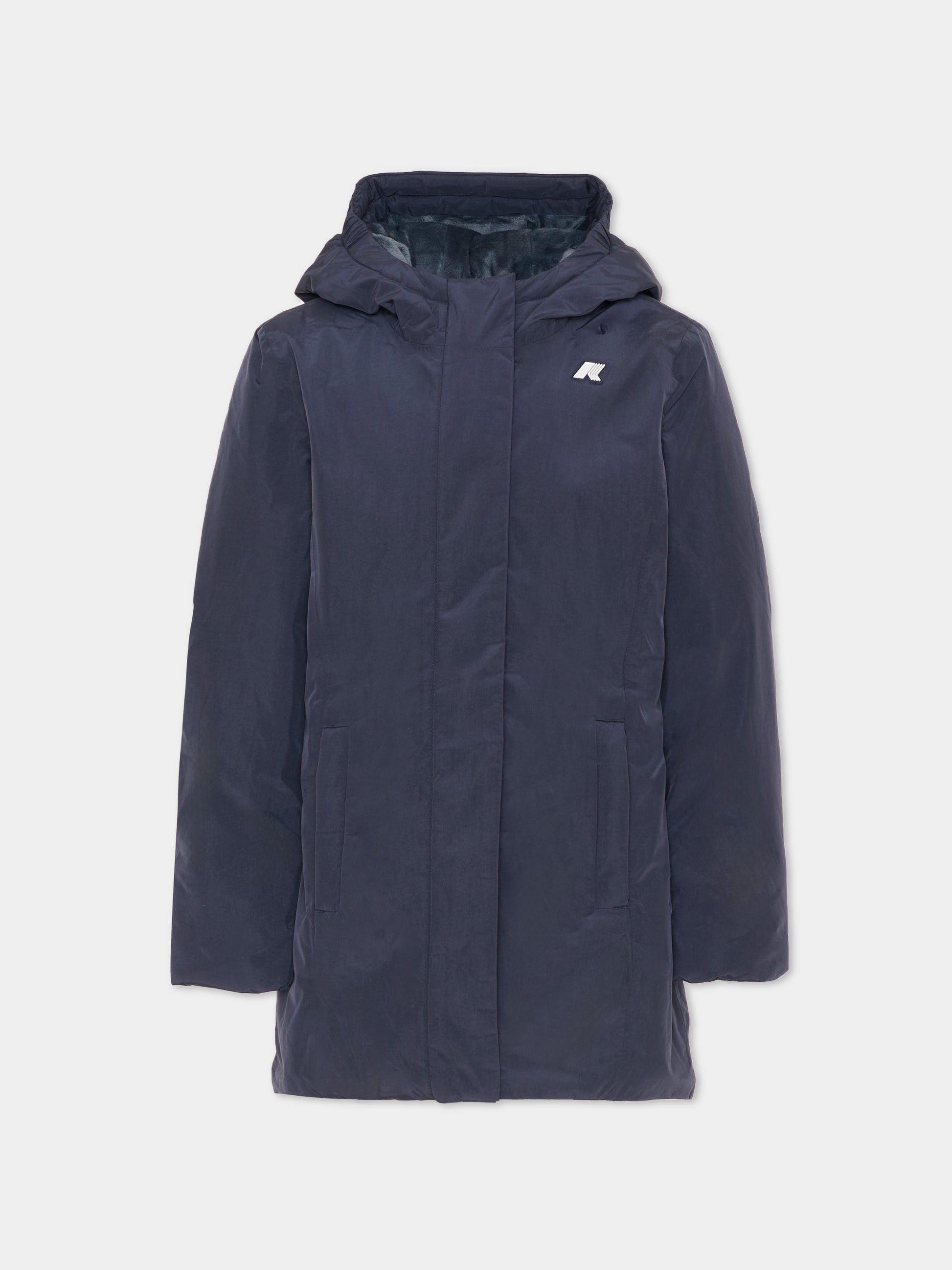 Parka Denise Marmotta blu per bambini con logo,K-way,K41383W AL9