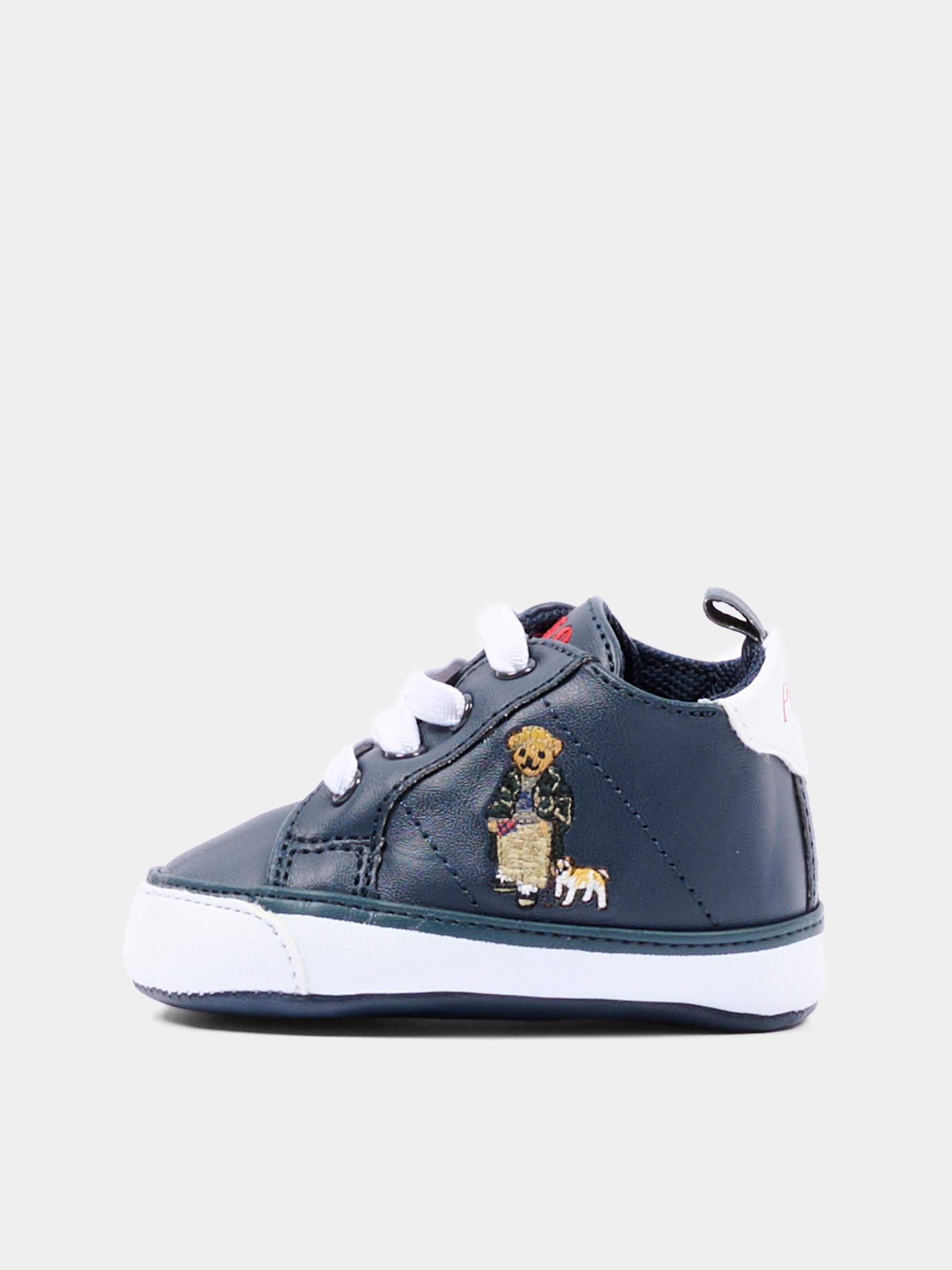 Sneakers blu per neonato con Polo Bear,Ralph Lauren Kids,RL03477410