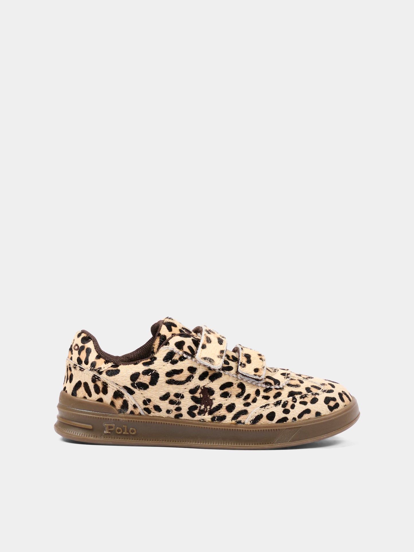 Sneakers marroni per bambina animalier,Ralph Lauren Kids,RL05864202