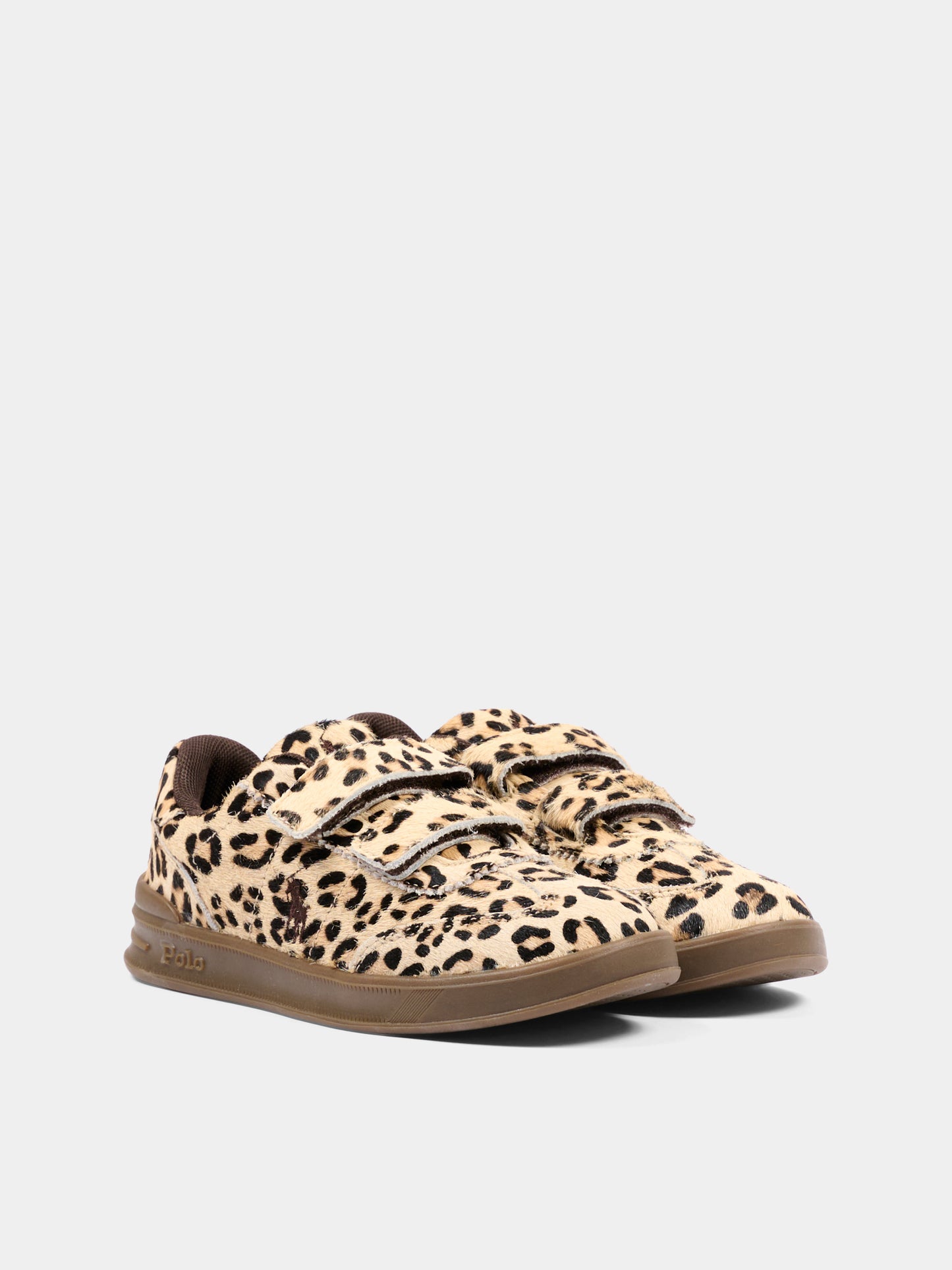 Sneakers marroni per bambina animalier,Ralph Lauren Kids,RL05864202