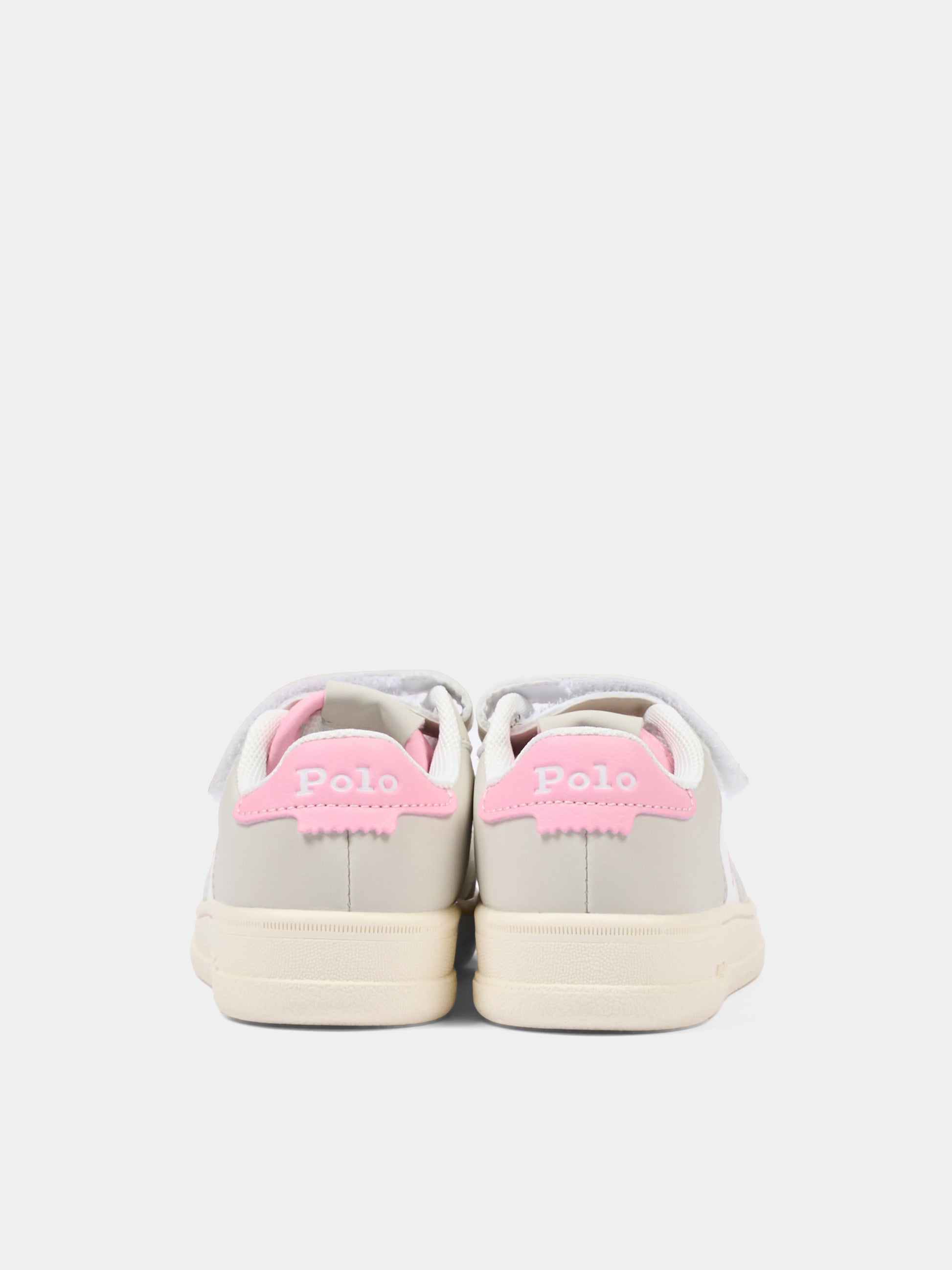 Sneakers bianche e rosa per bambina con Polo Pony,Ralph Lauren Kids,RL05870050