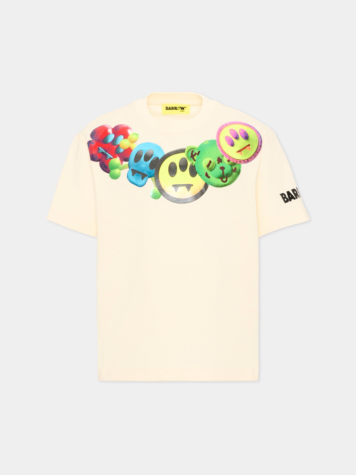 T-Shirt avorio per bambino con smile,Barrow,F6BKJBTH065 013