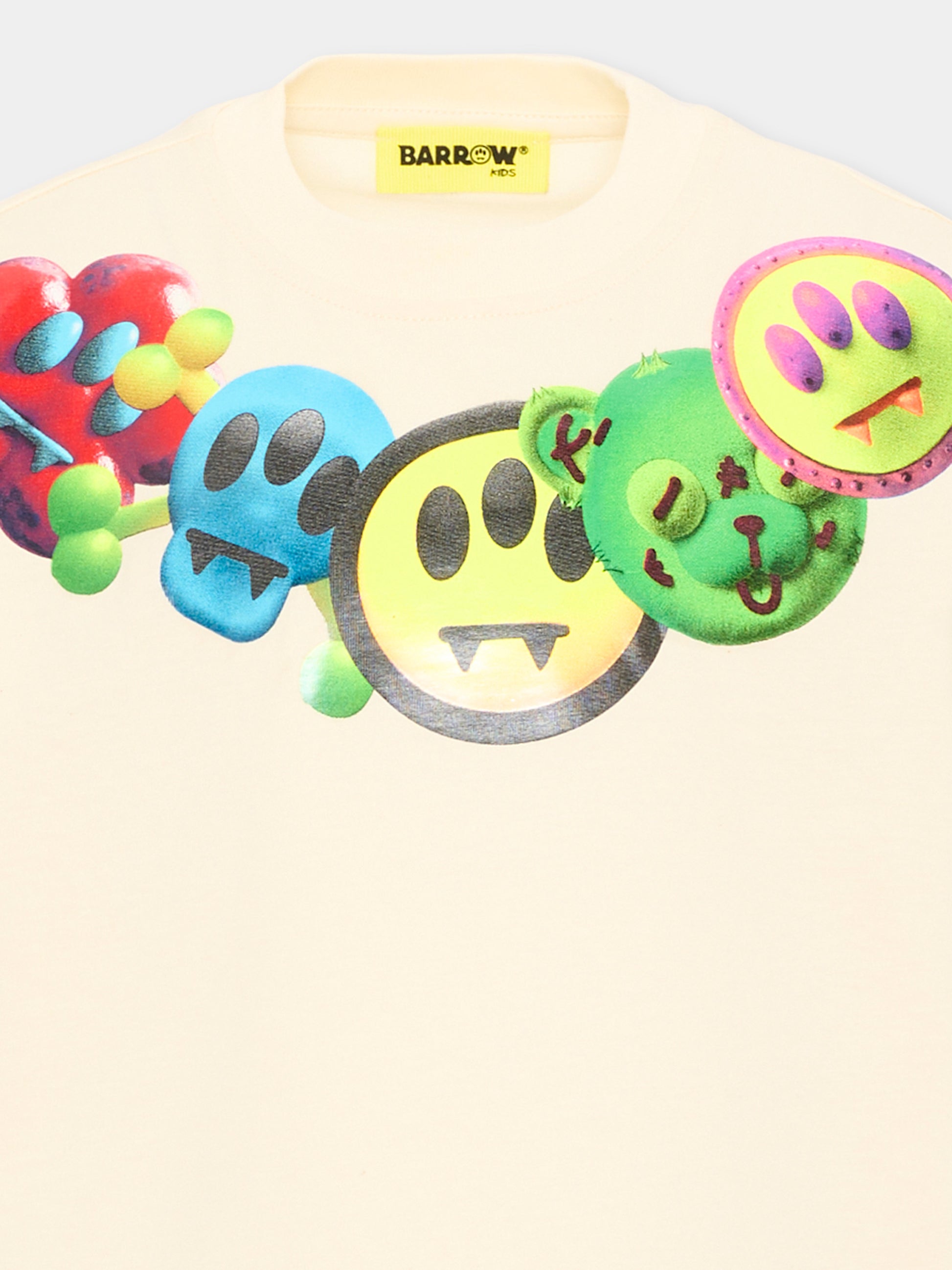 T-Shirt avorio per bambino con smile,Barrow,F6BKJBTH065 013