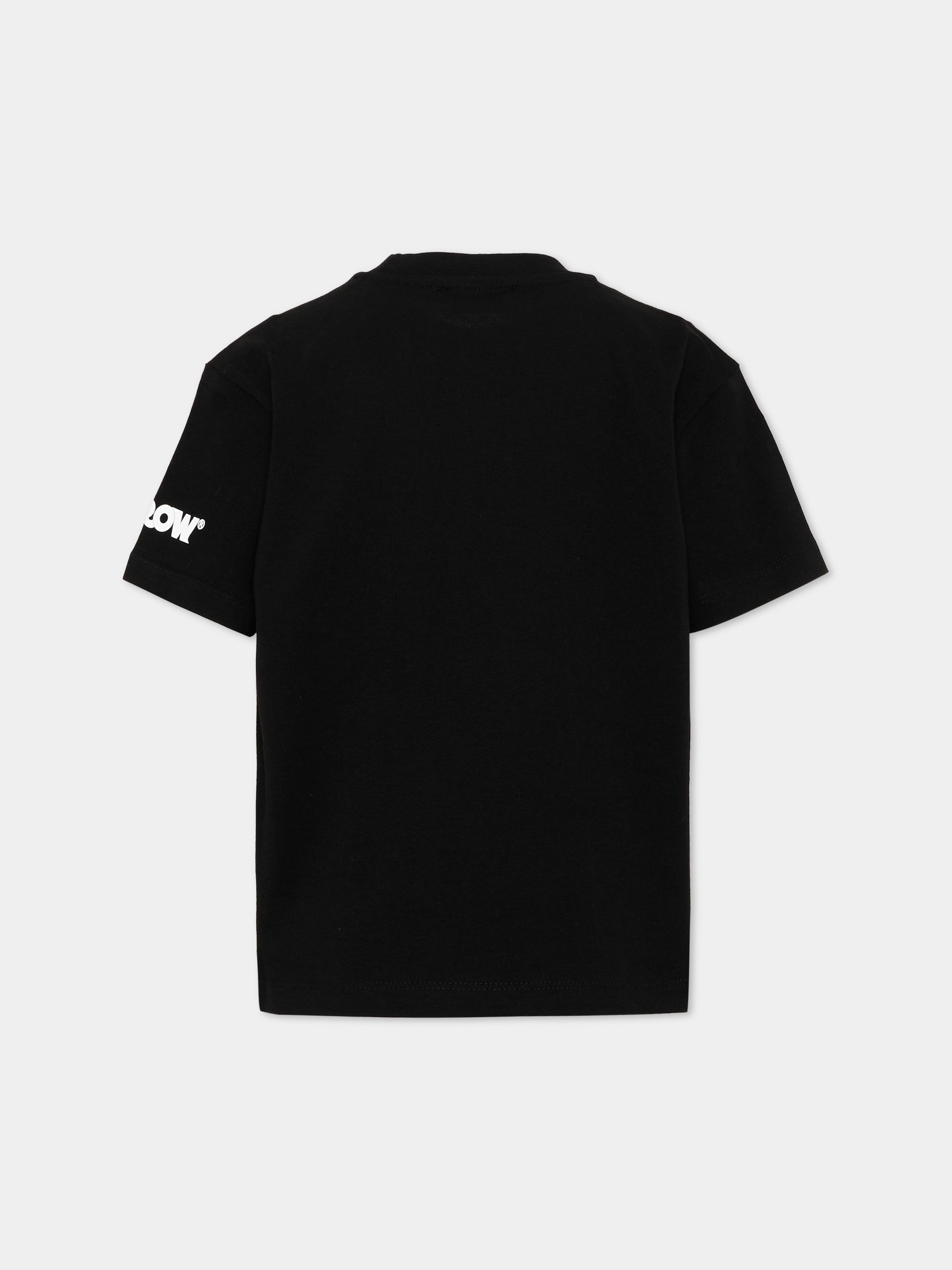 T-Shirt nera per bambino con smile,Barrow,F6BKJBTH065 110
