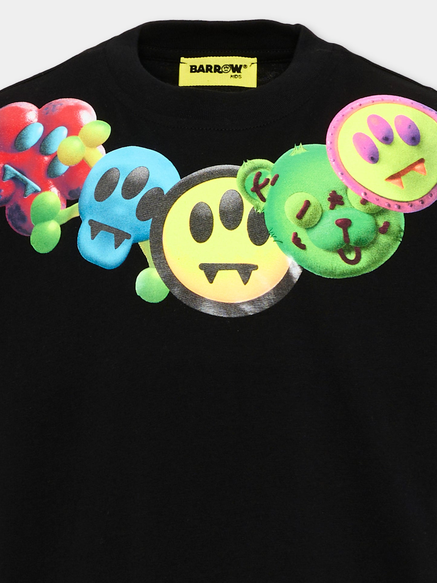T-Shirt nera per bambino con smile,Barrow,F6BKJBTH065 110