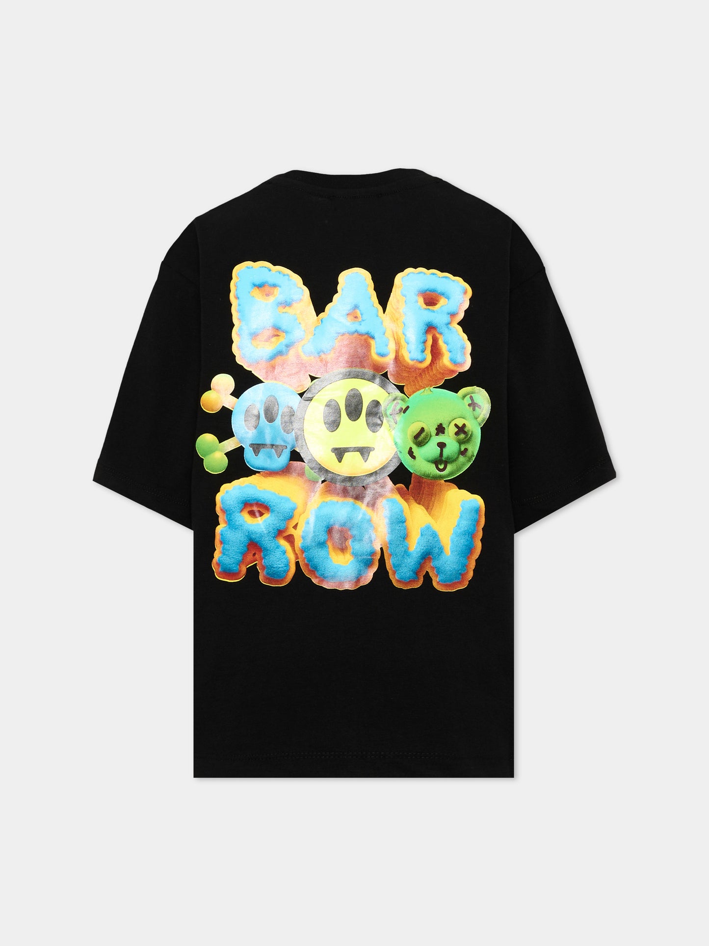 T-Shirt nera per bambino con logo,Barrow,F6BKJBTH066 110