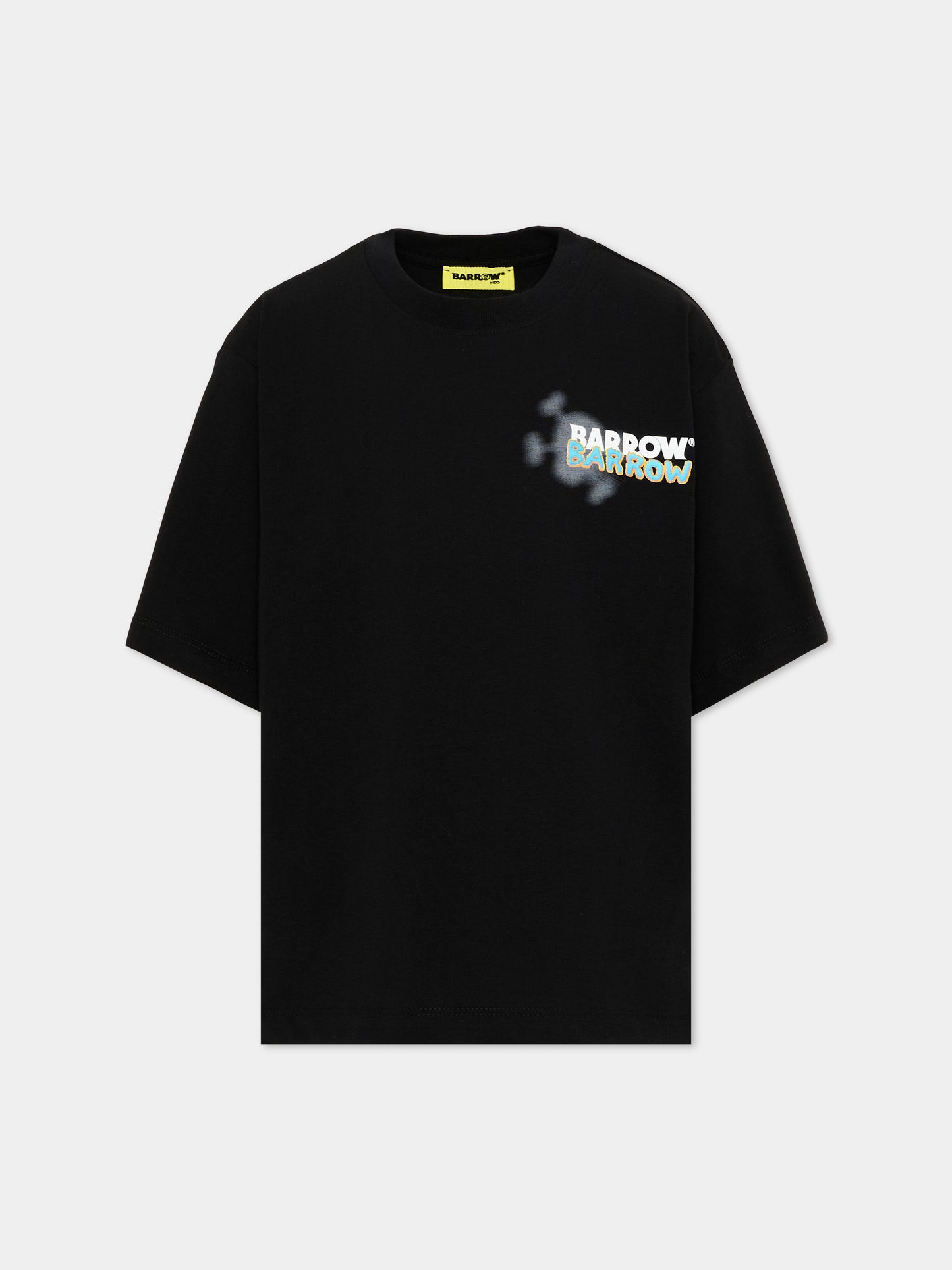 T-Shirt nera per bambino con logo,Barrow,F6BKJBTH066 110