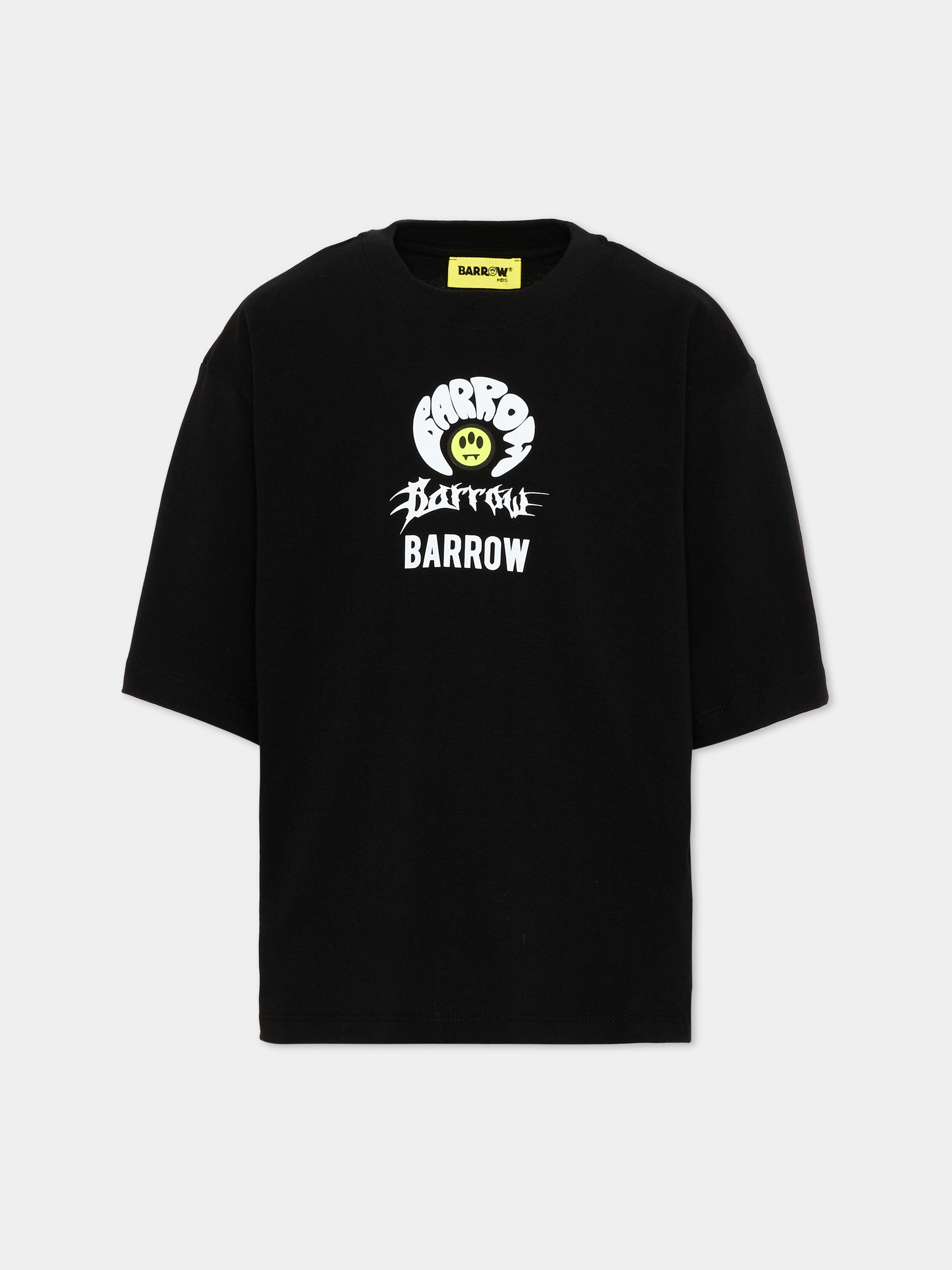 T-Shirt nera per bambino con orsetto,Barrow,F6BKJBTH069 110