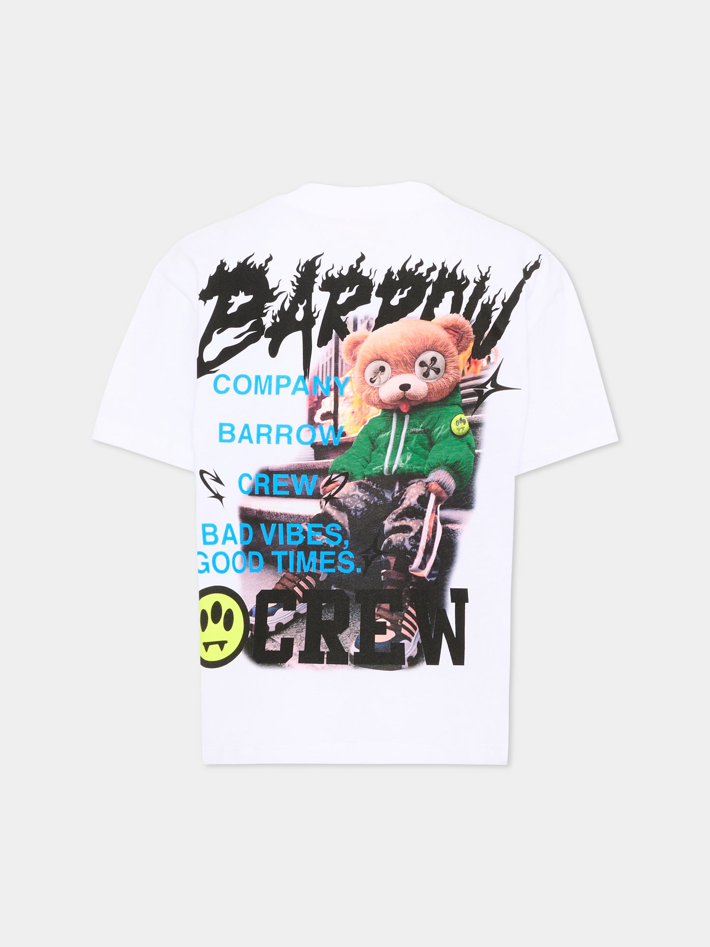 T-Shirt bianca per bambino con logo,Barrow,F6BKJBTH088 002