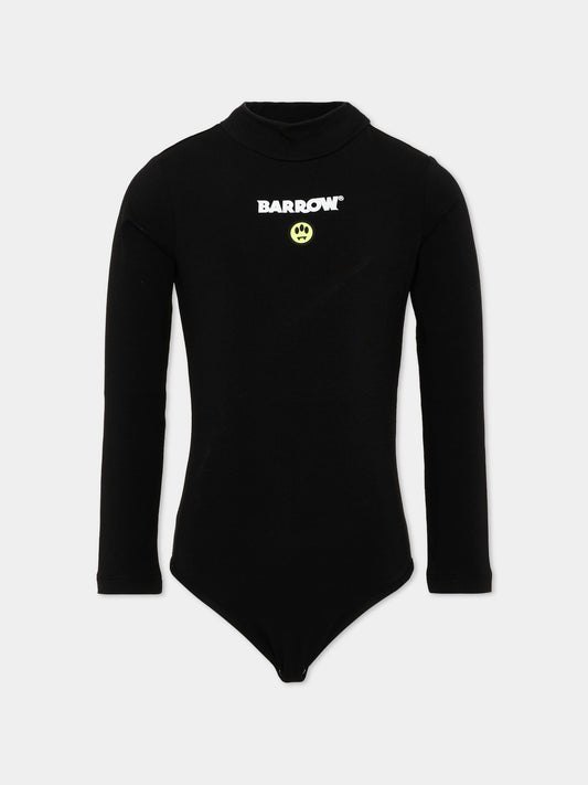 Body nero per bambina con logo,Barrow,F6BKJGBS122 110