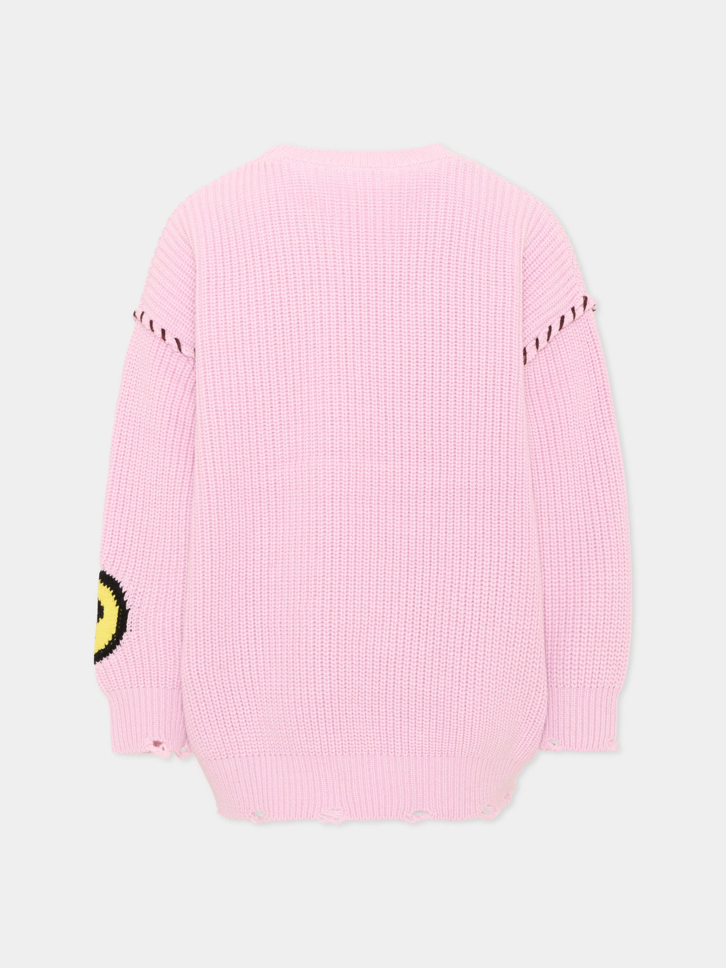 Vestito a manica lunga rosa con ricamo,Barrow,F6BKJGKD041 409