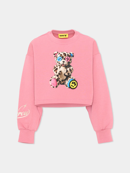 Felpa rosa per bambina con orsetto,Barrow,F6BKJGSW131 409
