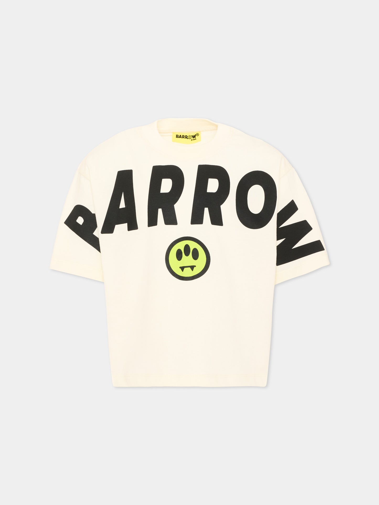 T-shirt avorio per bambina con logo,Barrow,F6BKJGTH011 013