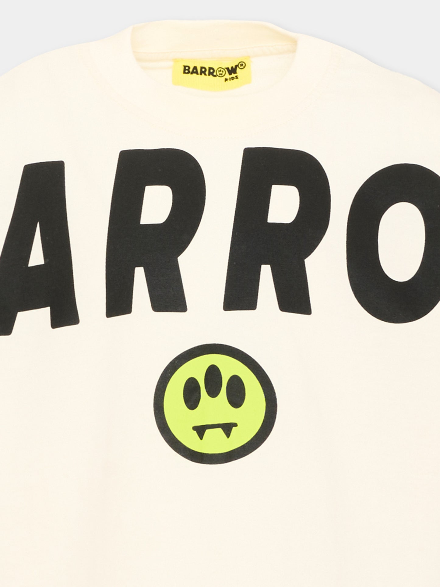 T-shirt avorio per bambina con logo,Barrow,F6BKJGTH011 013