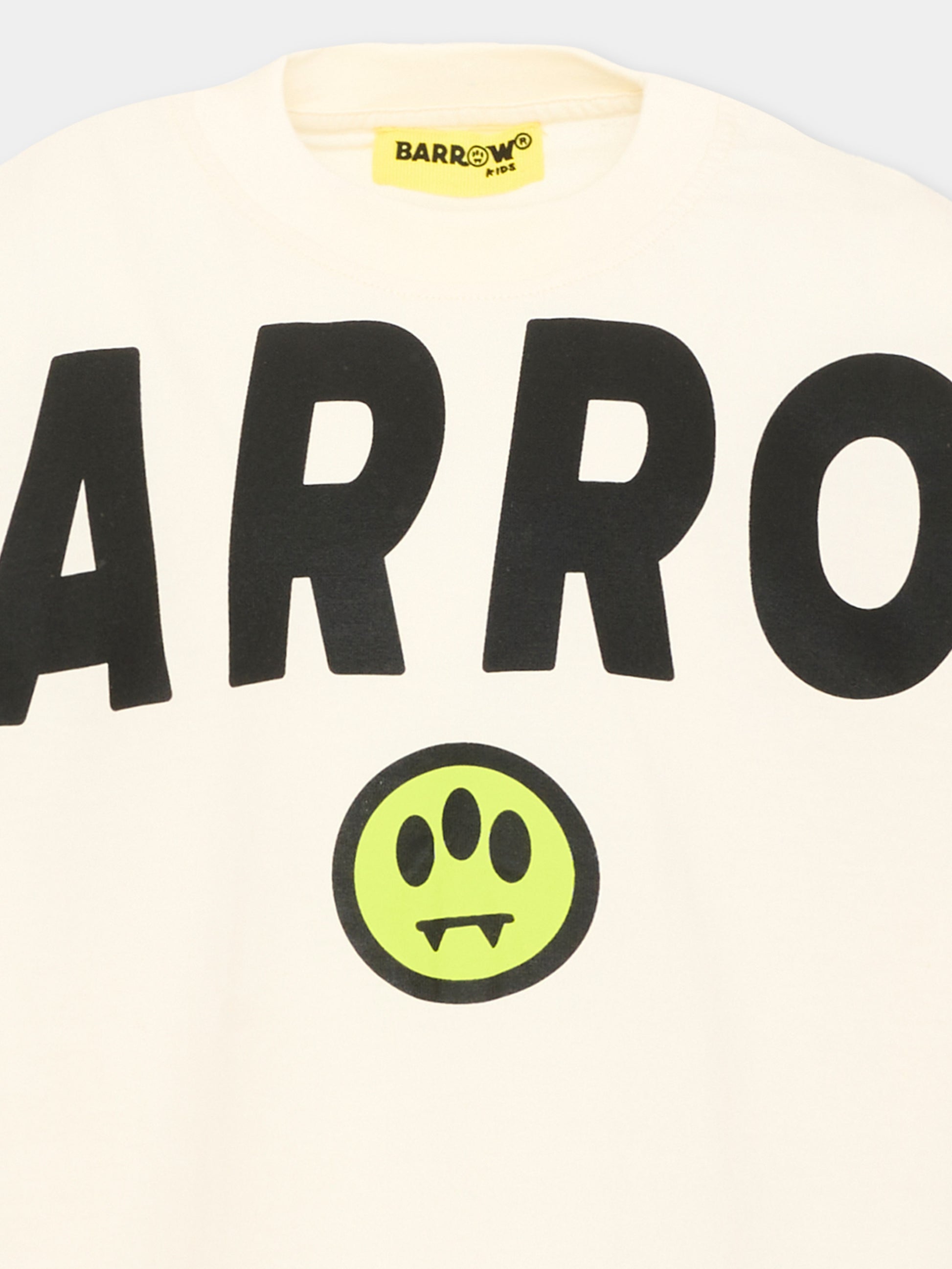 T-shirt avorio per bambina con logo,Barrow,F6BKJGTH011 013