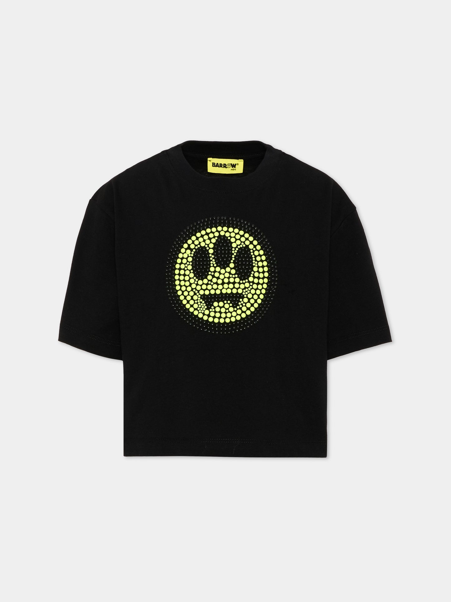T-Shirt nera per bambina con smile,Barrow,F6BKJGTH124 110
